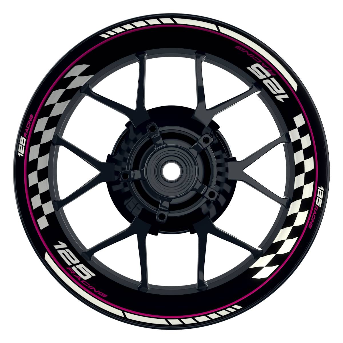 KTM 125RACING Grid schwarz pink Wheelsticker Felgenaufkleber