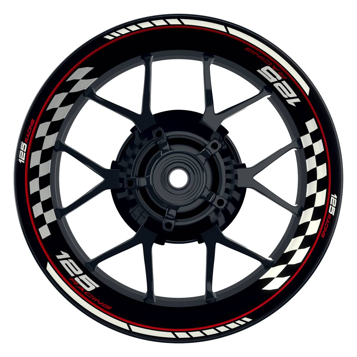 KTM 125RACING Grid schwarz rot Wheelsticker Felgenaufkleber