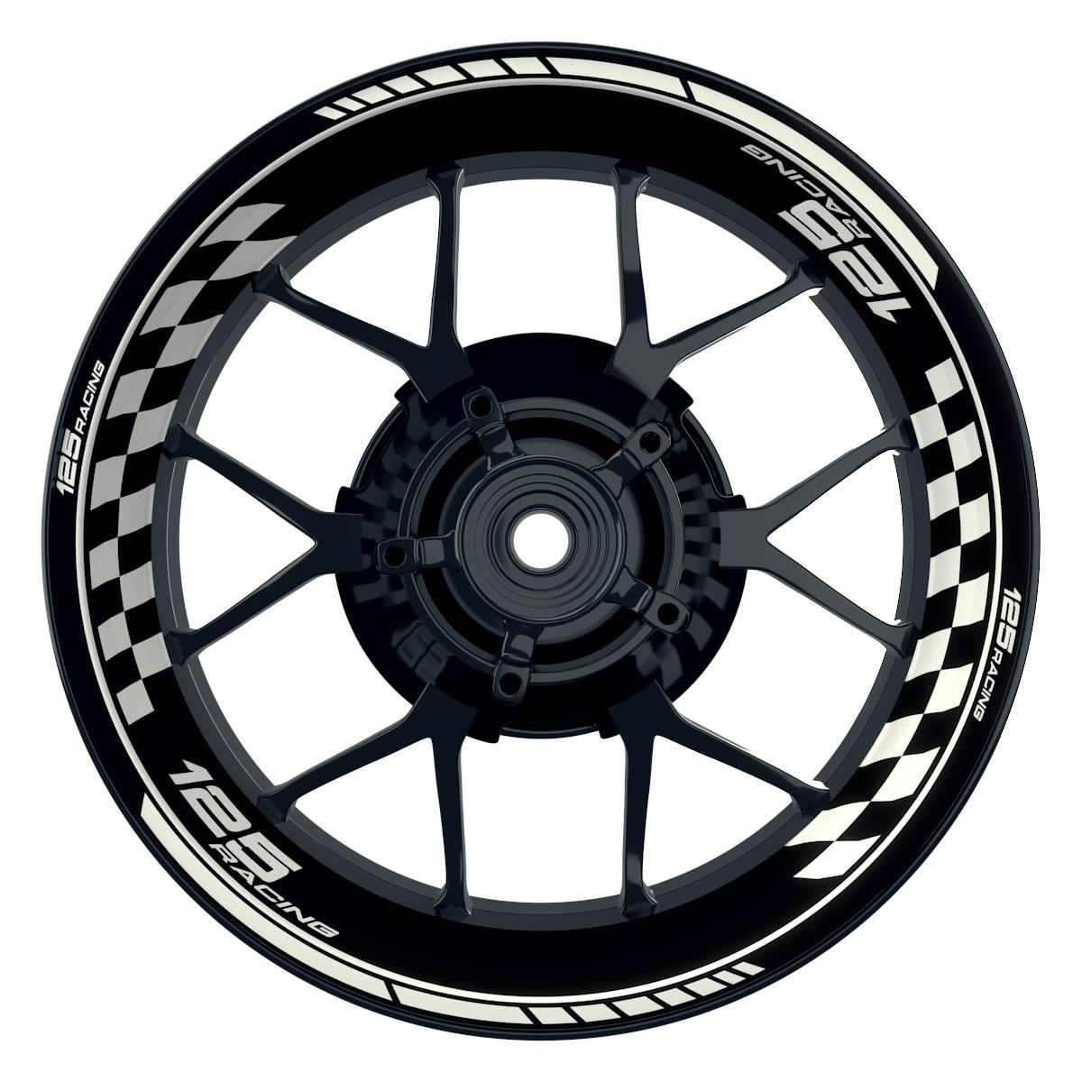 KTM 125RACING Grid schwarz weiss Wheelsticker Felgenaufkleber