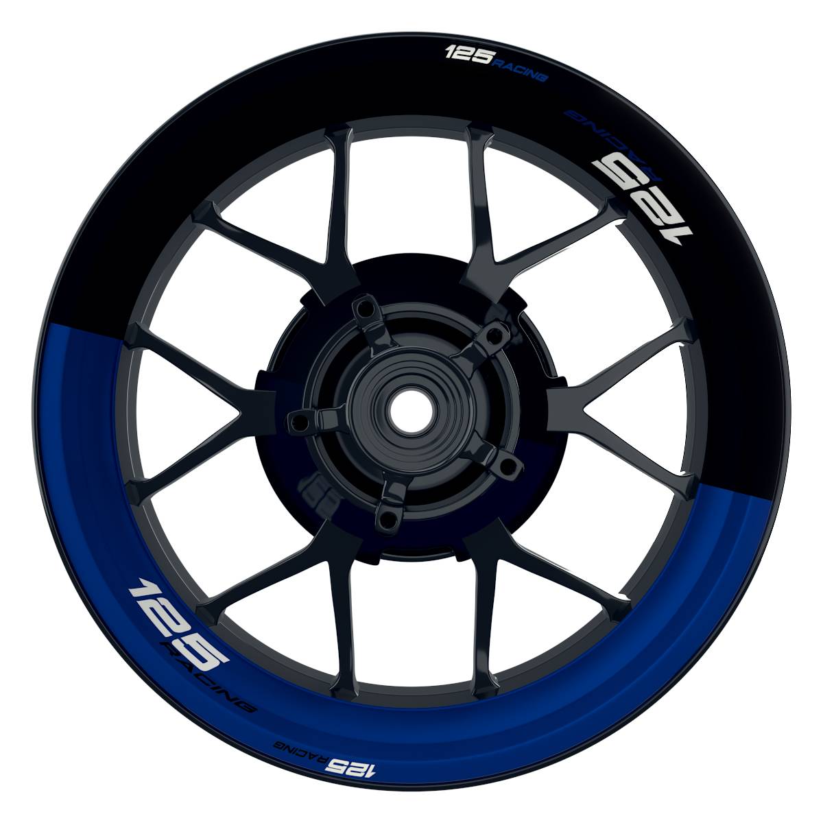 KTM 125RACING Halb halb schwarz blau Wheelsticker Felgenaufkleber