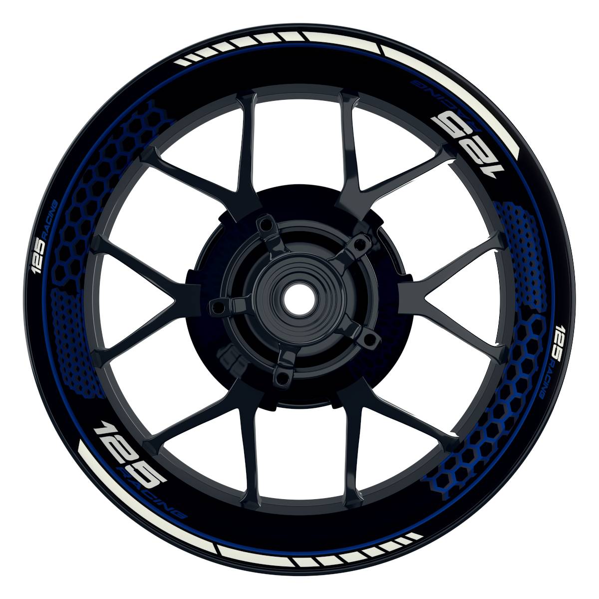 KTM 125RACING Hexagon schwarz blau Wheelsticker Felgenaufkleber
