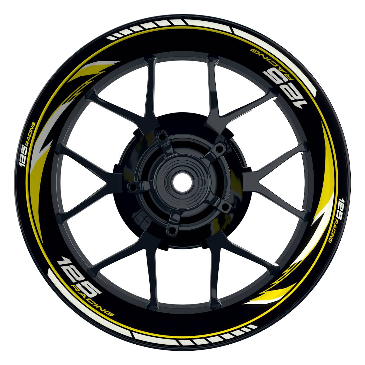 KTM 125RACING Razor schwarz gelb Wheelsticker Felgenaufkleber
