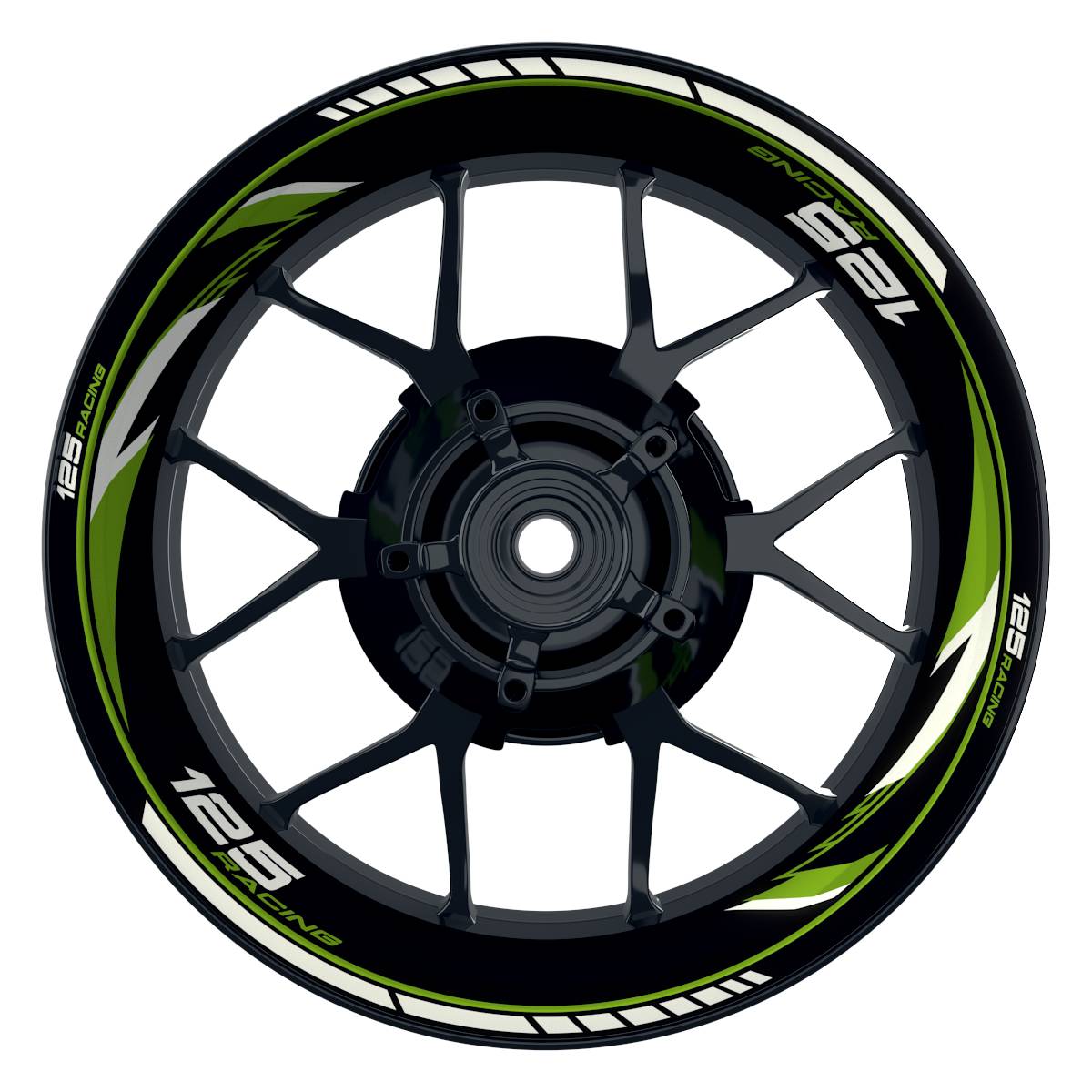 KTM 125RACING Razor schwarz gruen Wheelsticker Felgenaufkleber