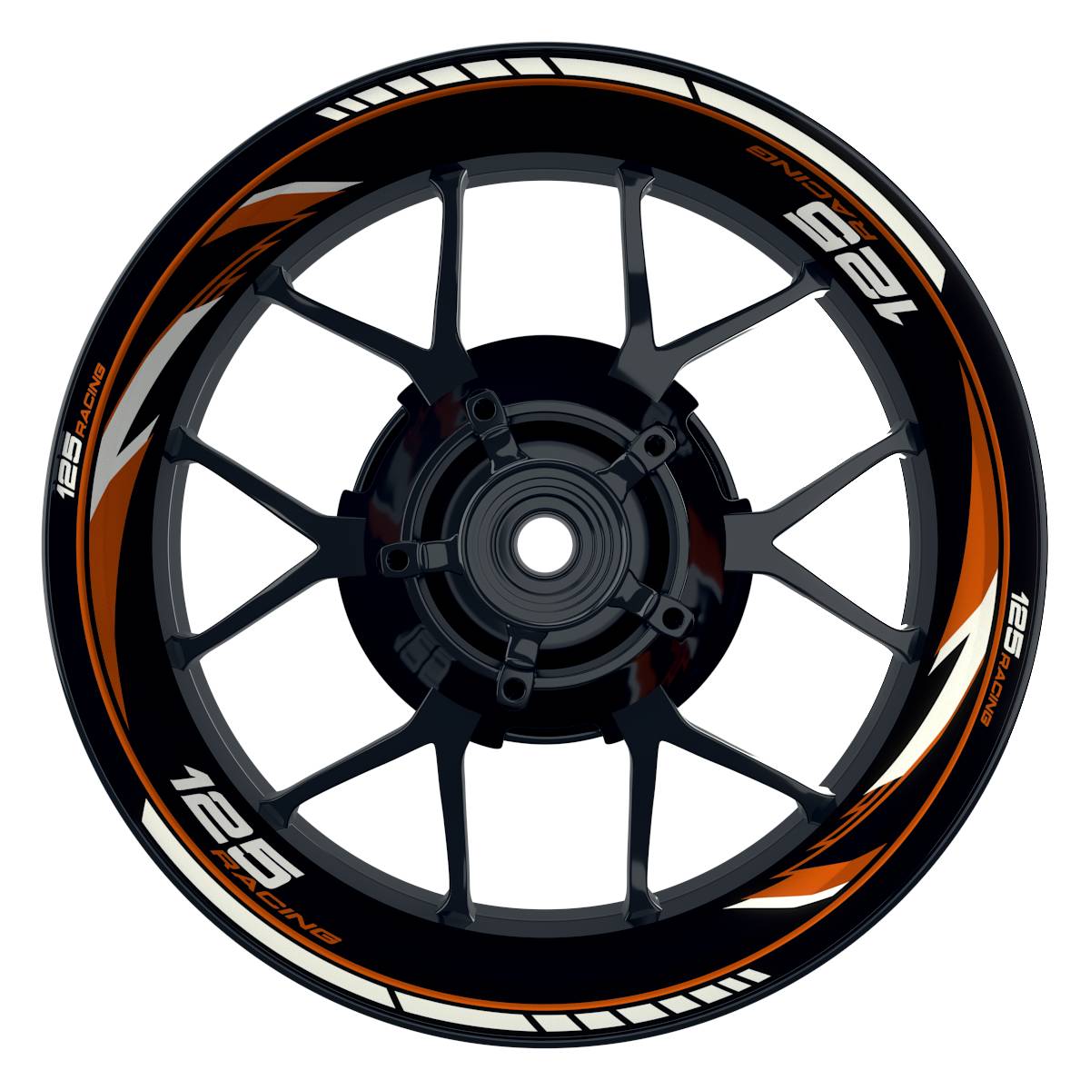 KTM 125RACING Razor schwarz orange Wheelsticker Felgenaufkleber