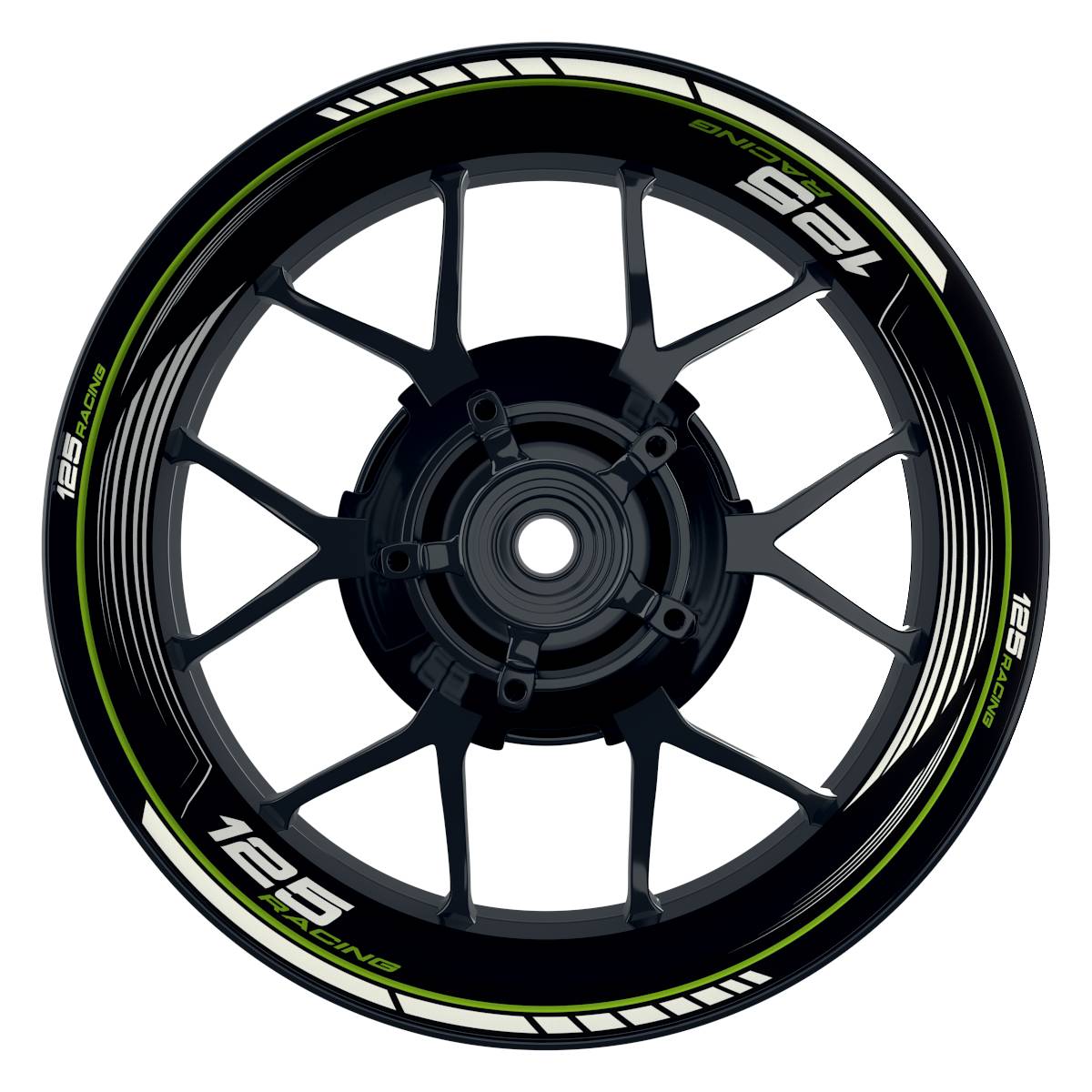 KTM 125RACING SAW schwarz gruen Wheelsticker Felgenaufkleber