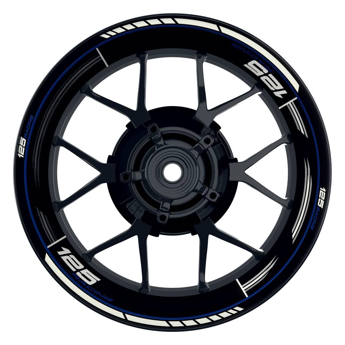 KTM 125RACING Scratched schwarz blau Wheelsticker Felgenaufkleber