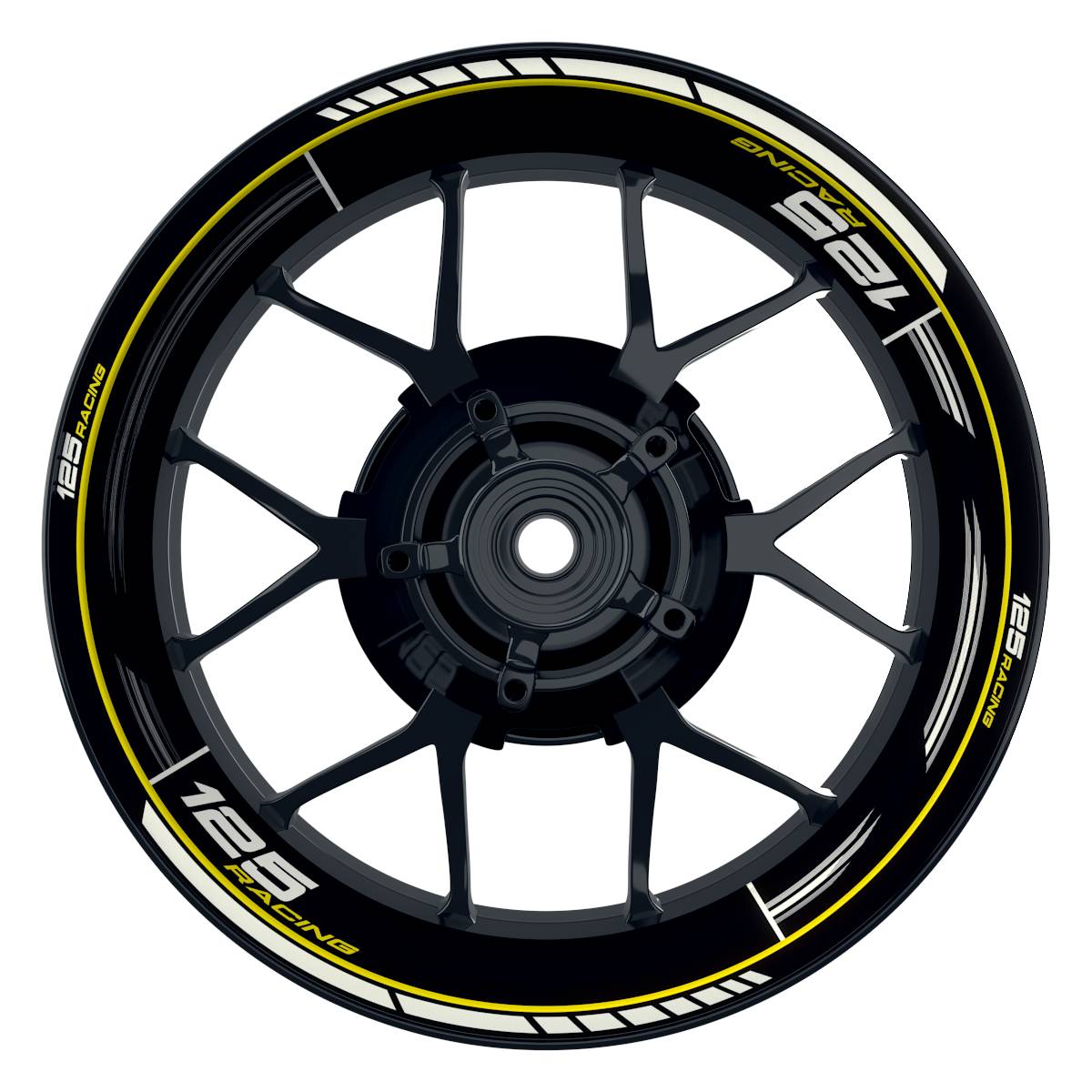 KTM 125RACING Scratched schwarz gelb Wheelsticker Felgenaufkleber