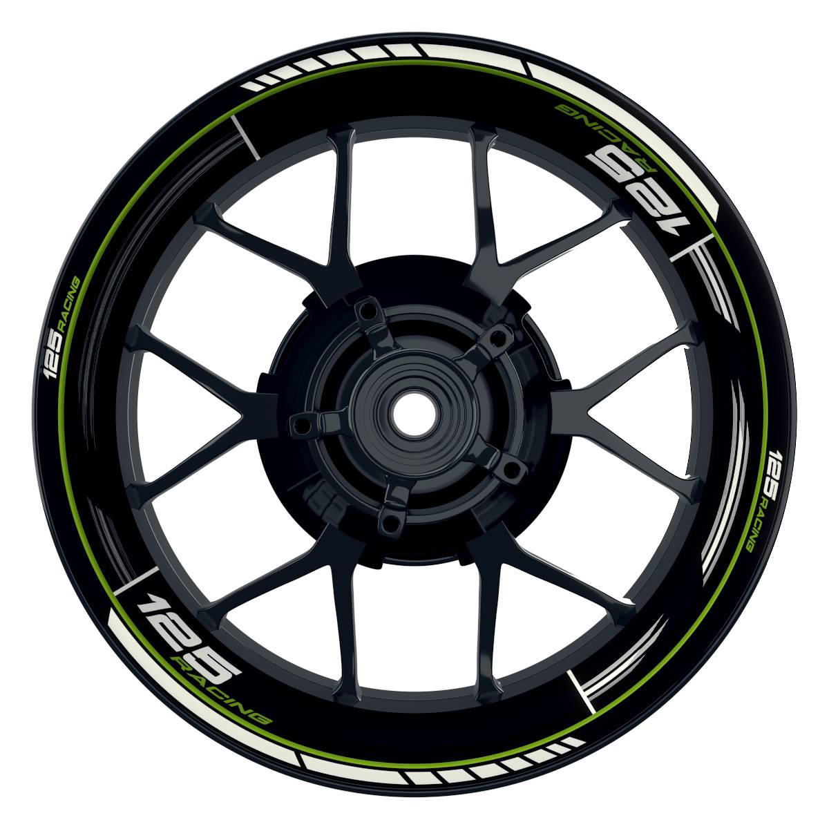 KTM 125RACING Scratched schwarz gruen Wheelsticker Felgenaufkleber