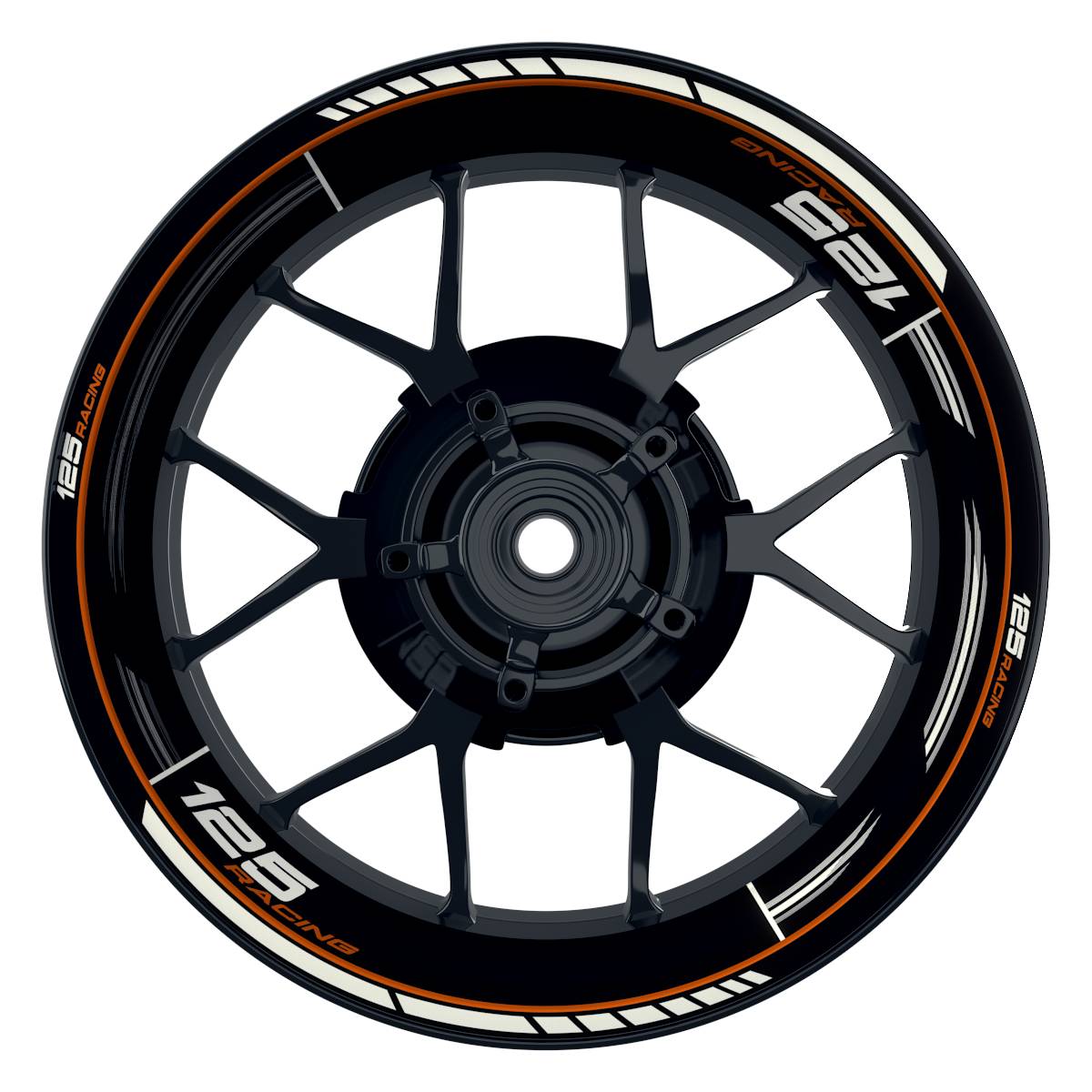 KTM 125RACING Scratched schwarz orange Wheelsticker Felgenaufkleber