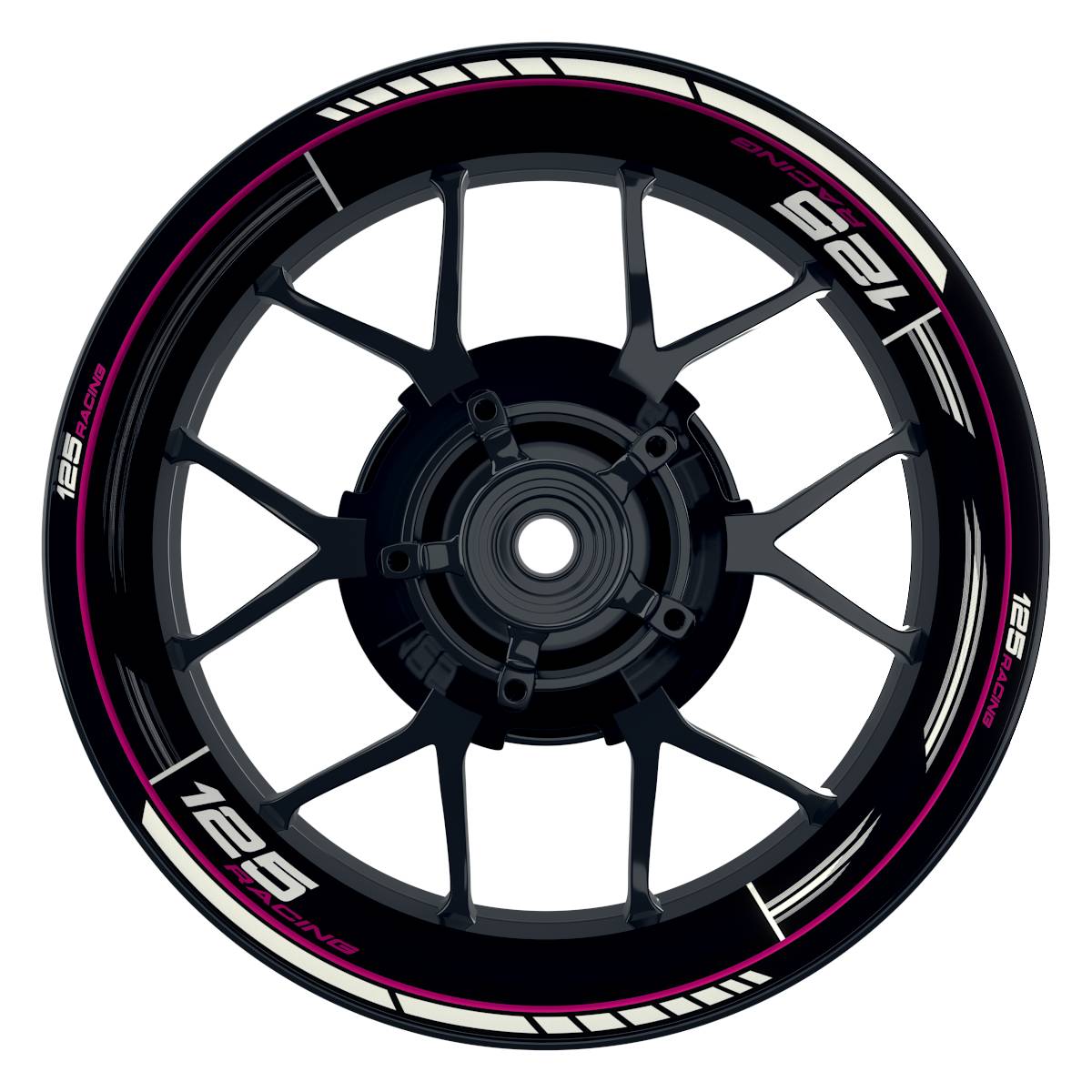 KTM 125RACING Scratched schwarz pink Wheelsticker Felgenaufkleber