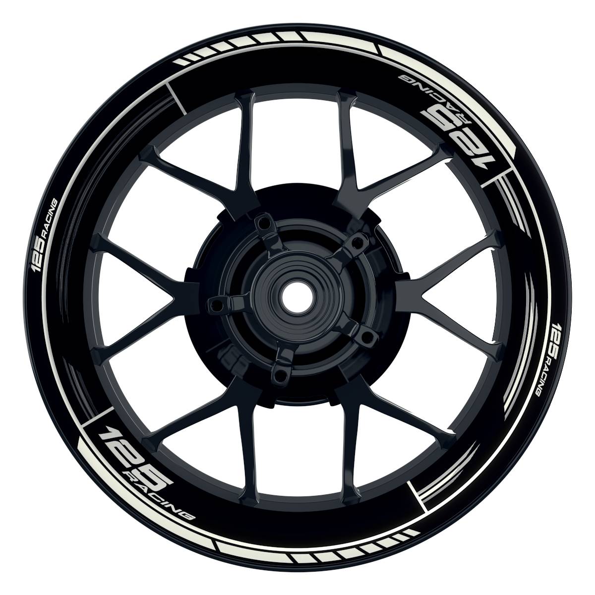 KTM 125RACING Scratched schwarz weiss Wheelsticker Felgenaufkleber
