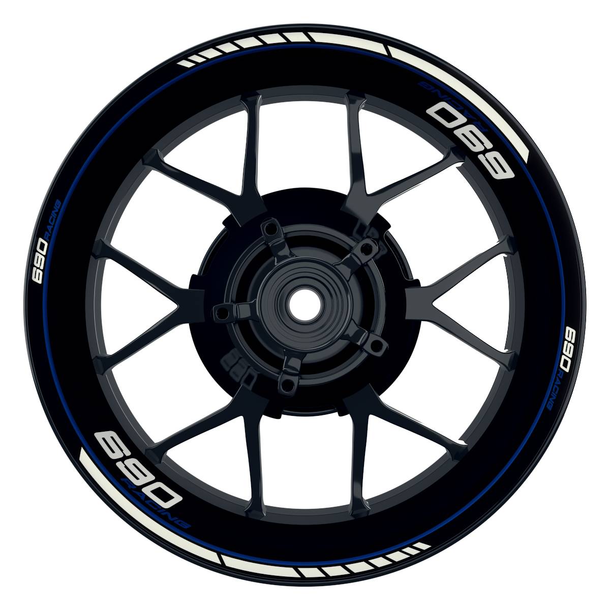 KTM 690RACING Clean schwarz blau Wheelsticker Felgenaufkleber