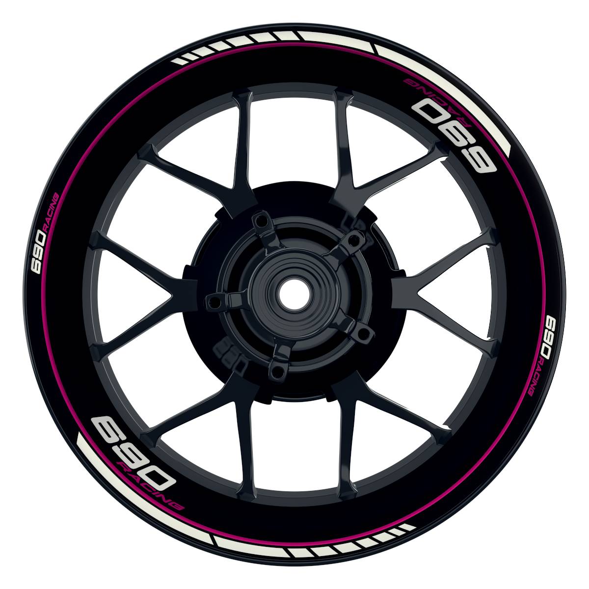 KTM 690RACING Clean schwarz pink Wheelsticker Felgenaufkleber