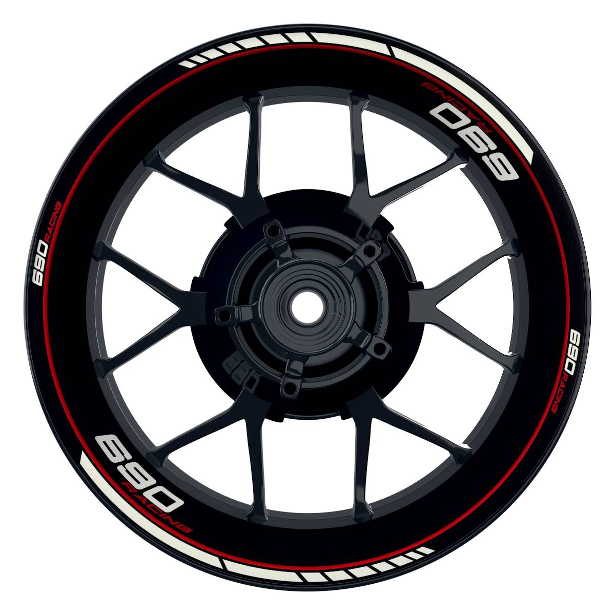 KTM 690RACING Clean schwarz rot Wheelsticker Felgenaufkleber