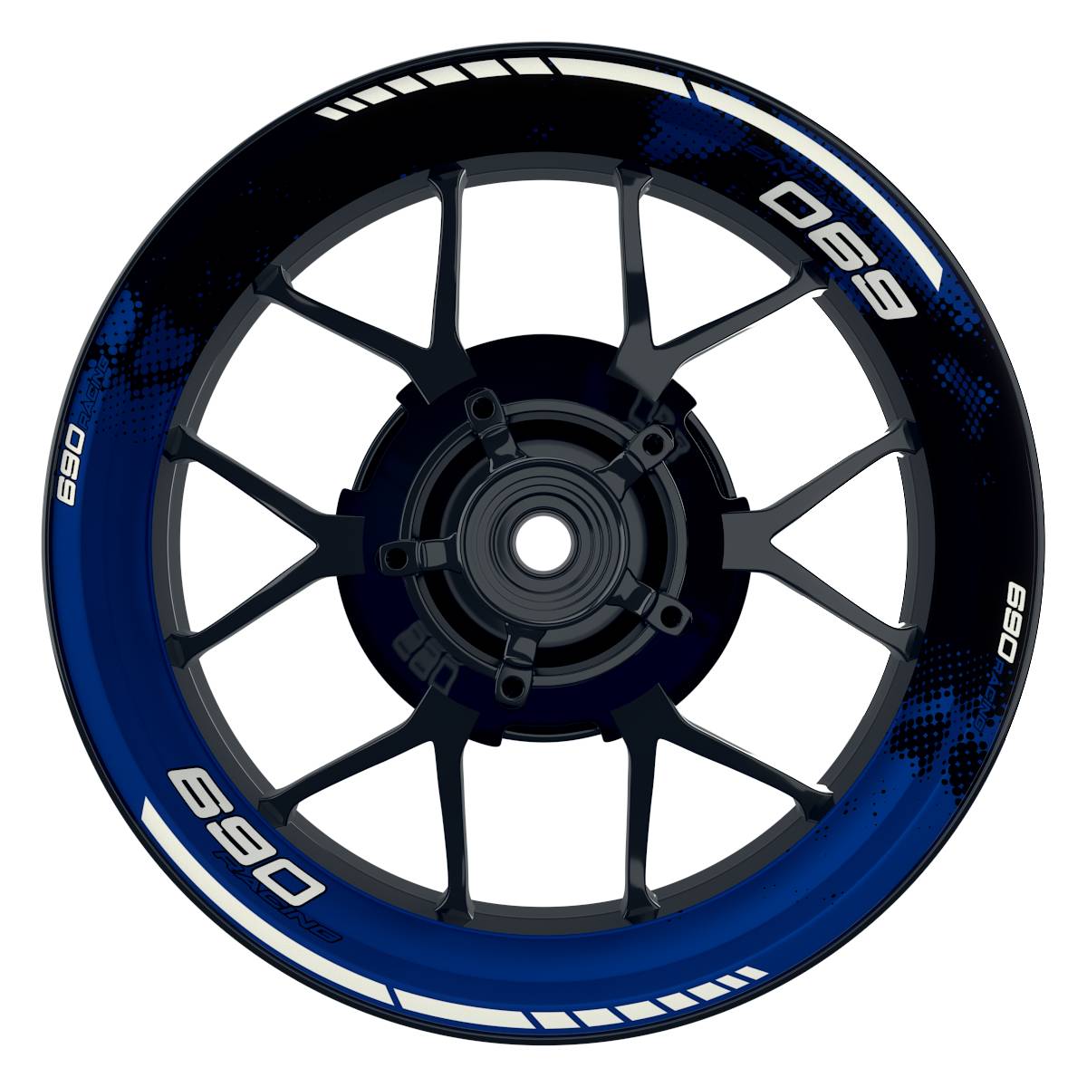 KTM 690RACING Dots schwarz blau Wheelsticker Felgenaufkleber