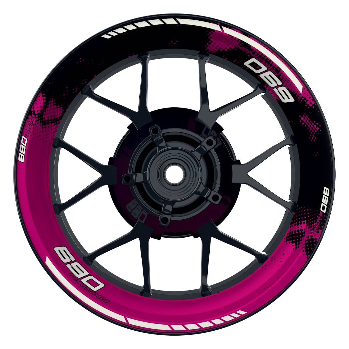 KTM 690RACING Dots schwarz pink Wheelsticker Felgenaufkleber