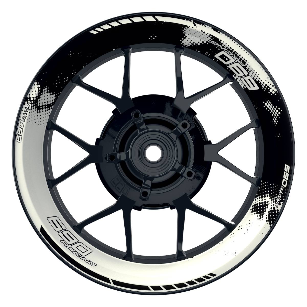 KTM 690RACING Dots schwarz weiss Wheelsticker Felgenaufkleber