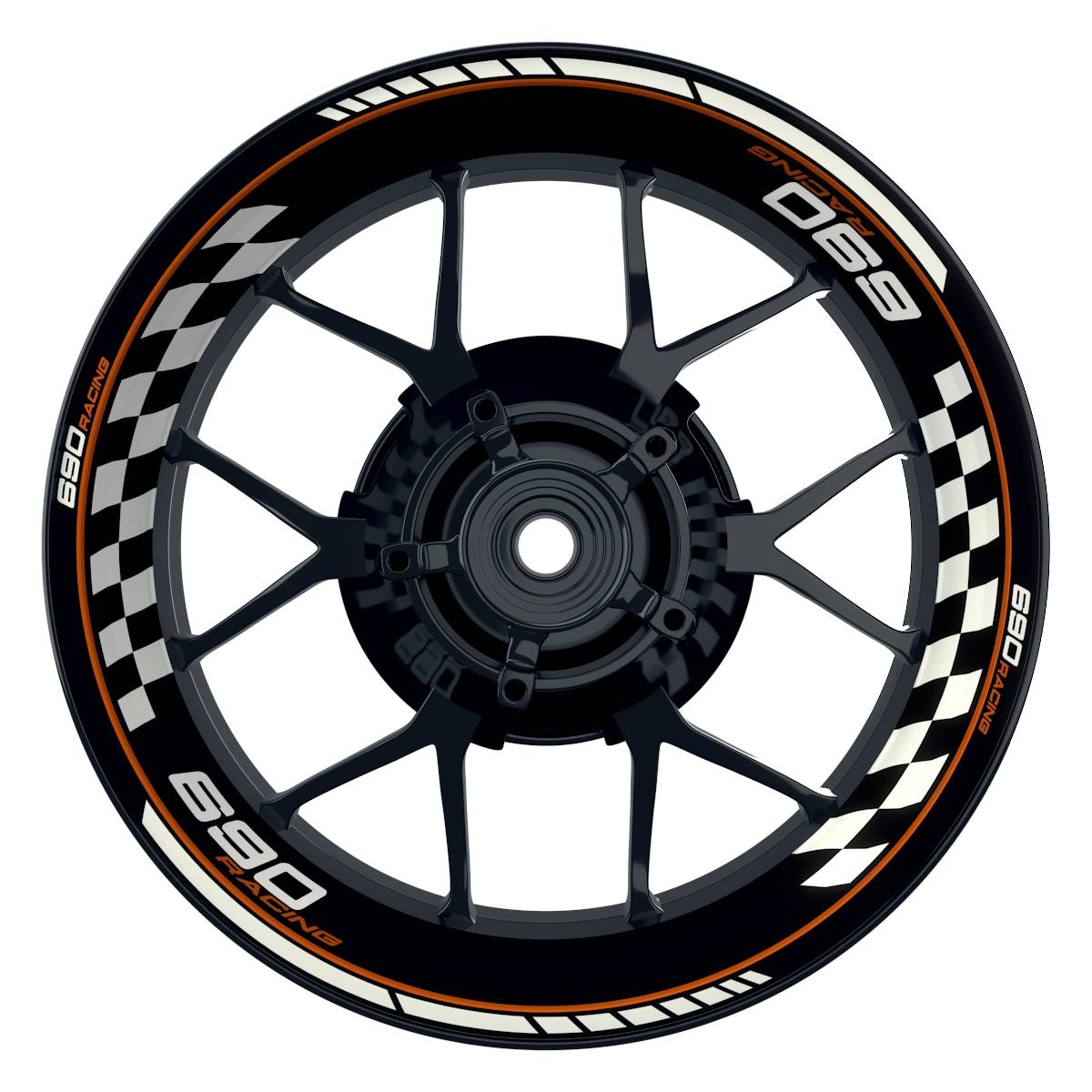 KTM 690RACING Grid schwarz orange Wheelsticker Felgenaufkleber