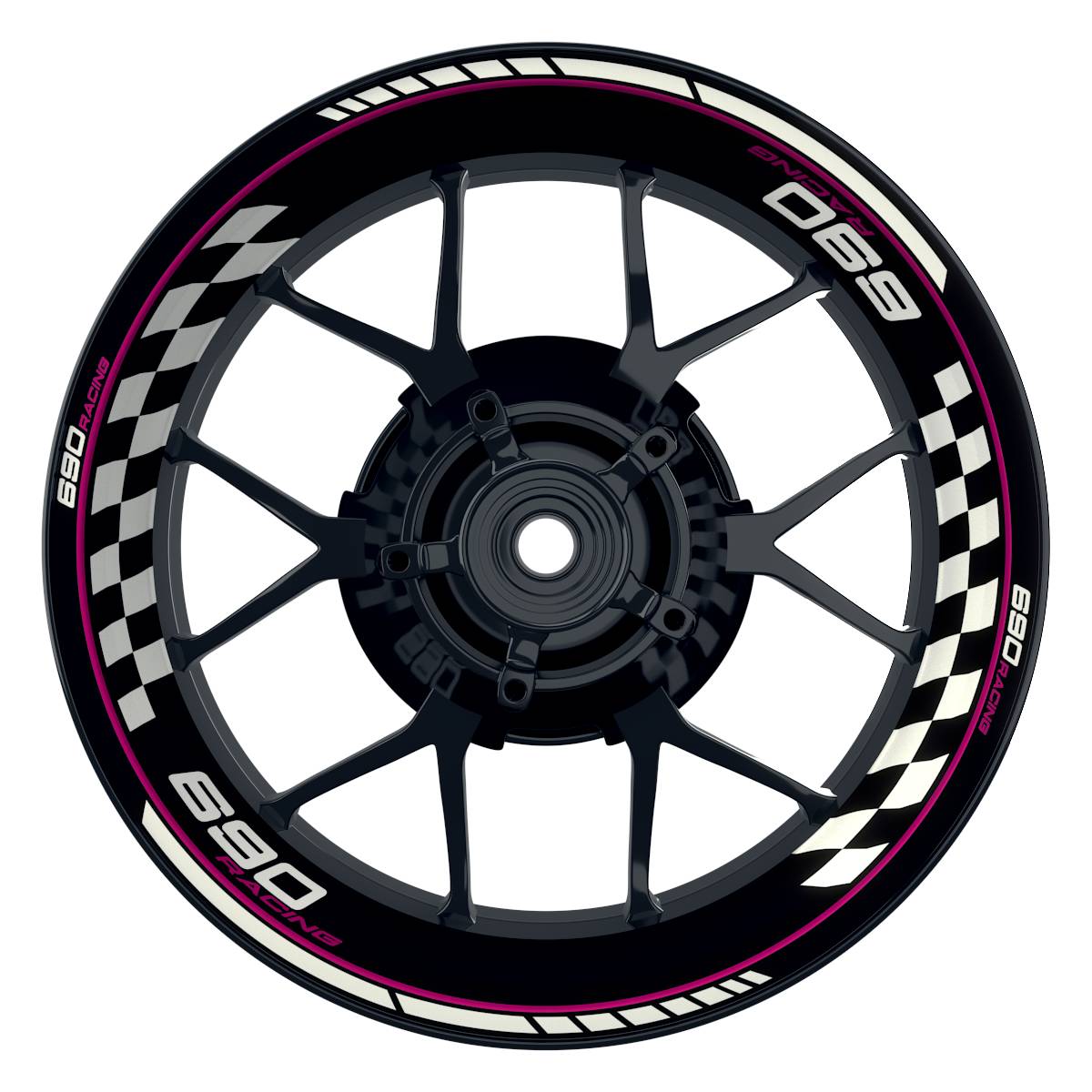 KTM 690RACING Grid schwarz pink Wheelsticker Felgenaufkleber
