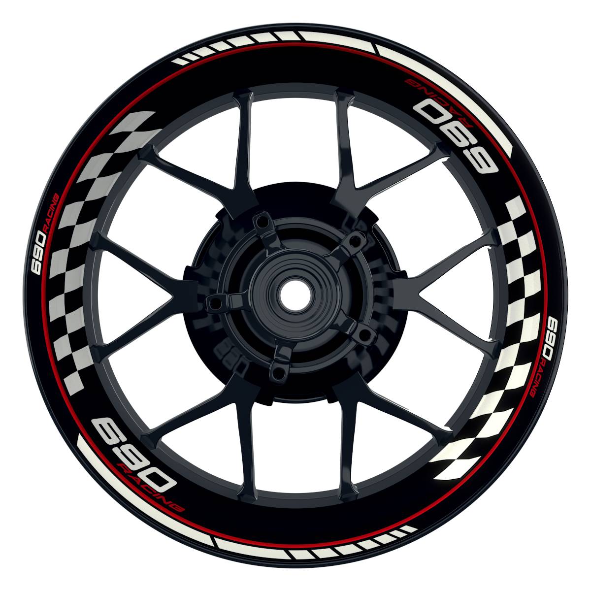 KTM 690RACING Grid schwarz rot Wheelsticker Felgenaufkleber
