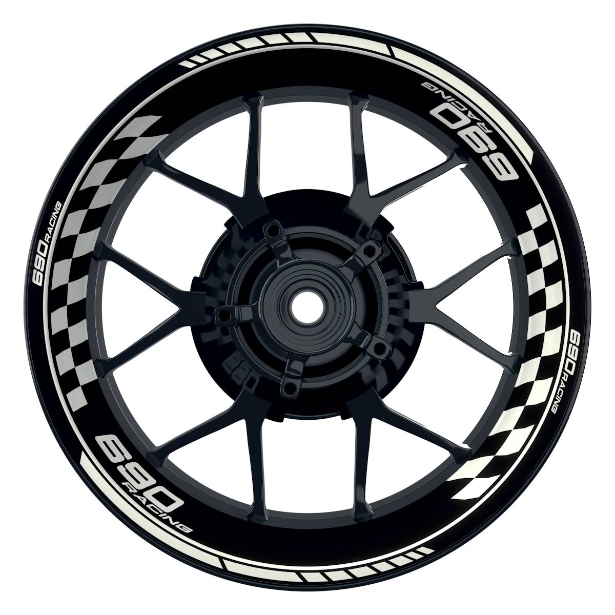 KTM 690RACING Grid schwarz weiss Wheelsticker Felgenaufkleber