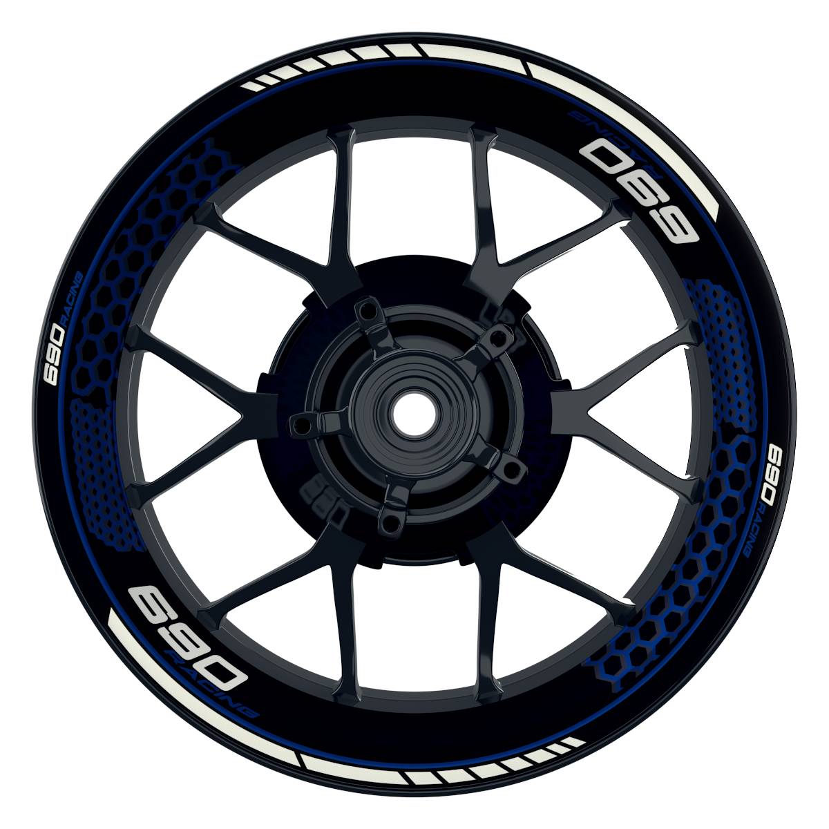 KTM 690RACING Hexagon schwarz blau Wheelsticker Felgenaufkleber