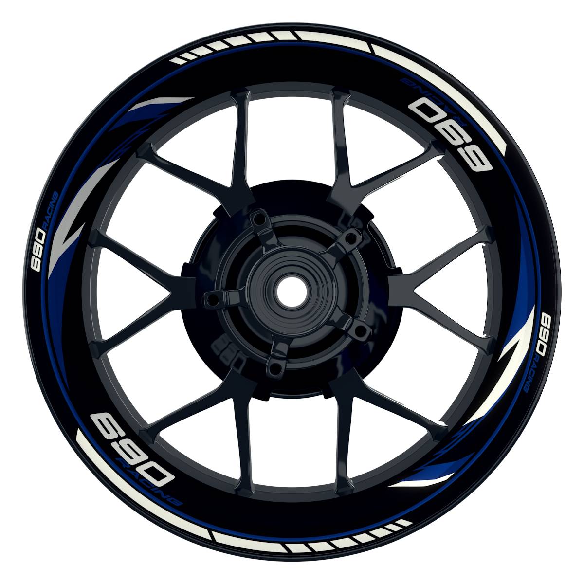 KTM 690RACING Razor schwarz blau Wheelsticker Felgenaufkleber