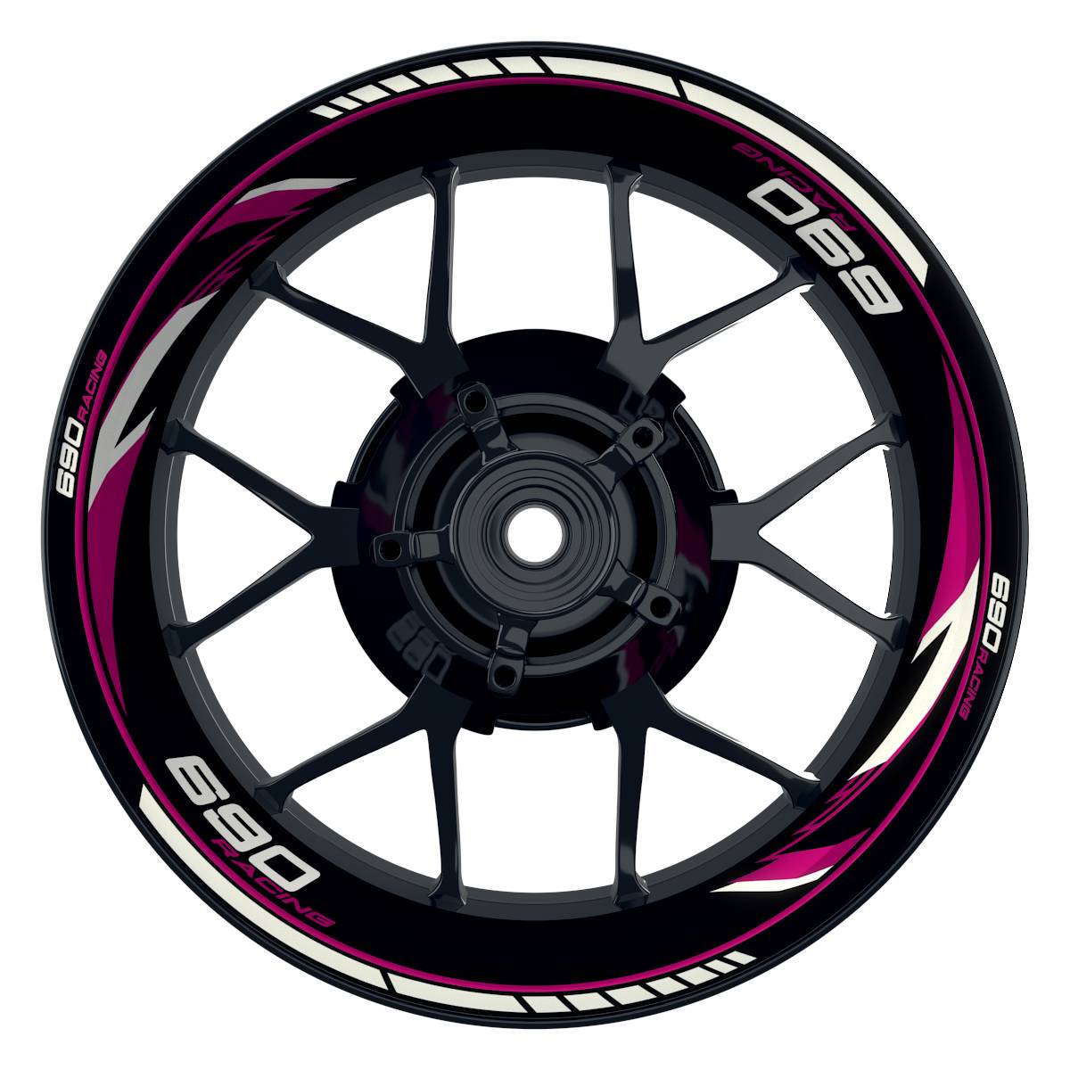 KTM 690RACING Razor schwarz pink Wheelsticker Felgenaufkleber