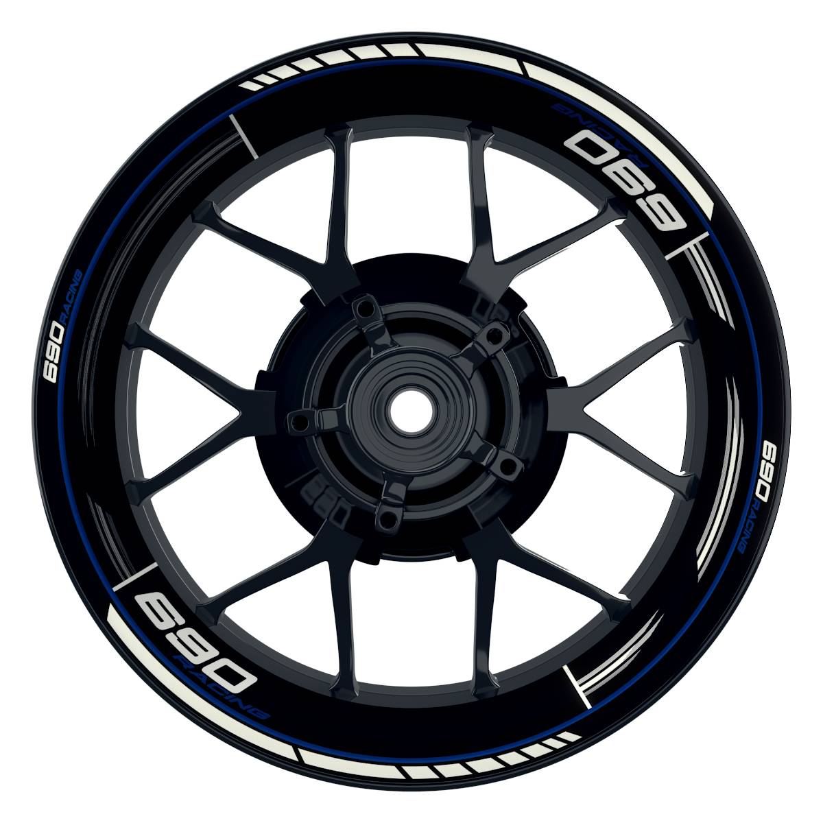 KTM 690RACING Scratched schwarz blau Wheelsticker Felgenaufkleber