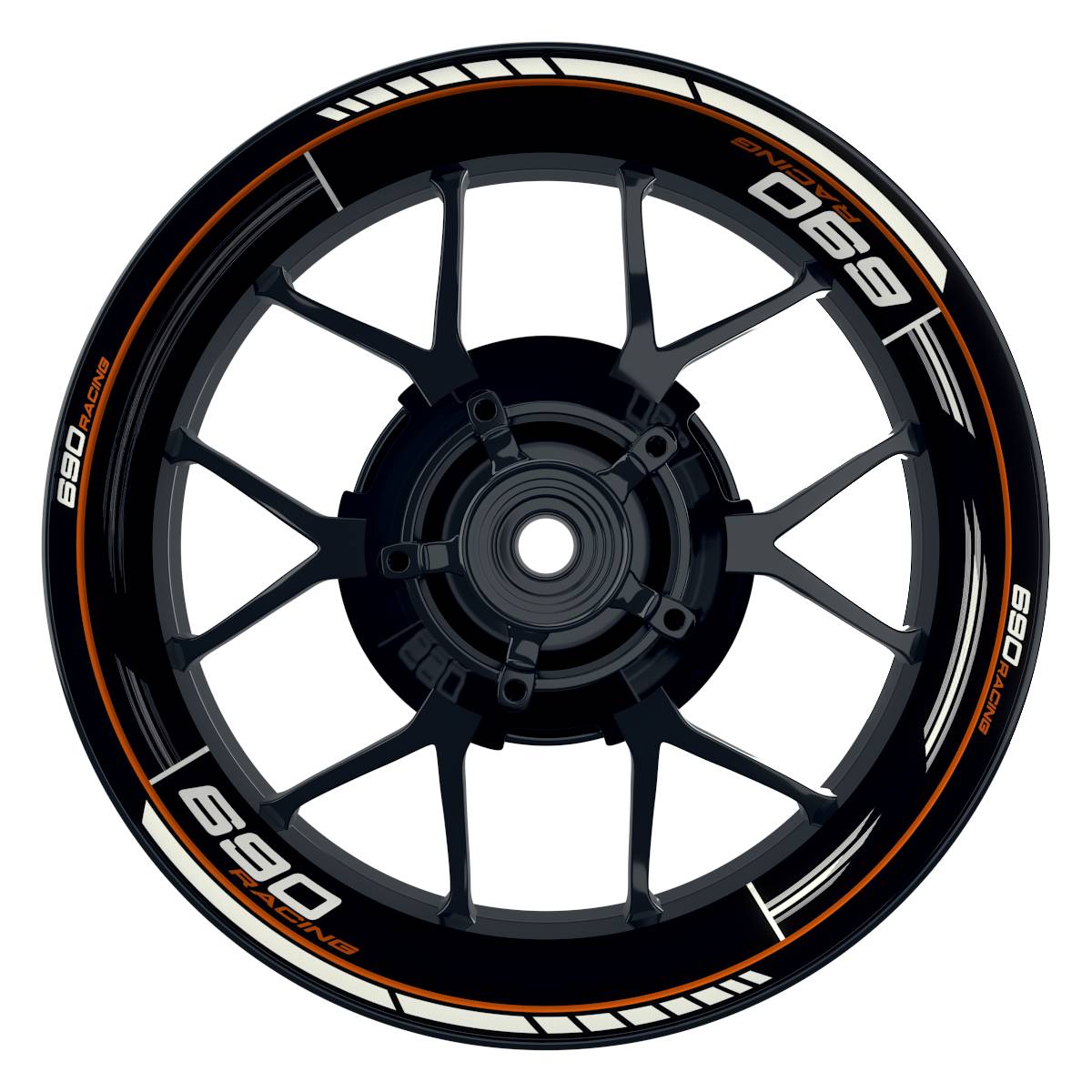 KTM 690RACING Scratched schwarz orange Wheelsticker Felgenaufkleber