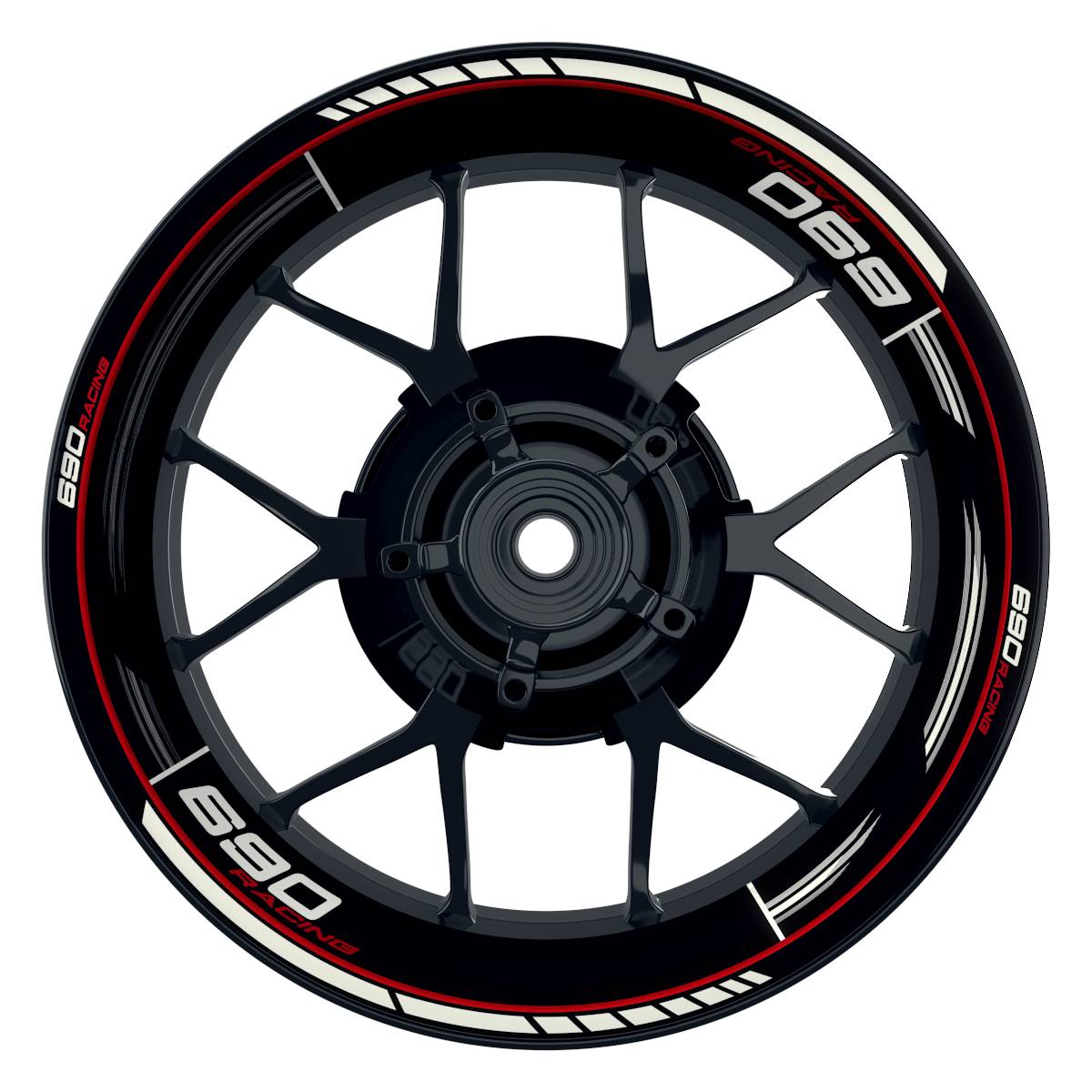 KTM 690RACING Scratched schwarz rot Wheelsticker Felgenaufkleber