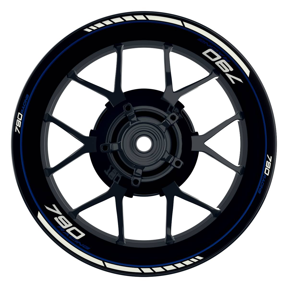 KTM 790RACING Clean schwarz blau Wheelsticker Felgenaufkleber
