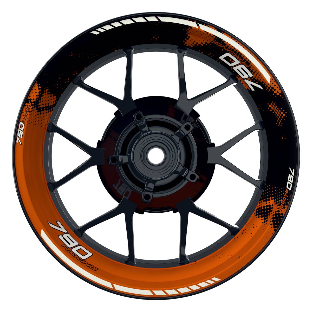 KTM 790RACING Dots schwarz orange Wheelsticker Felgenaufkleber
