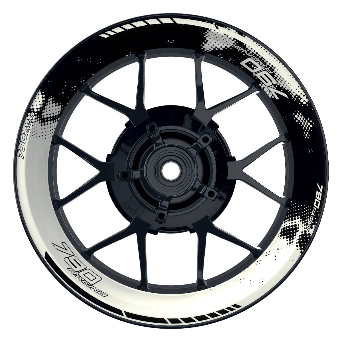 KTM 790RACING Dots schwarz weiss Wheelsticker Felgenaufkleber