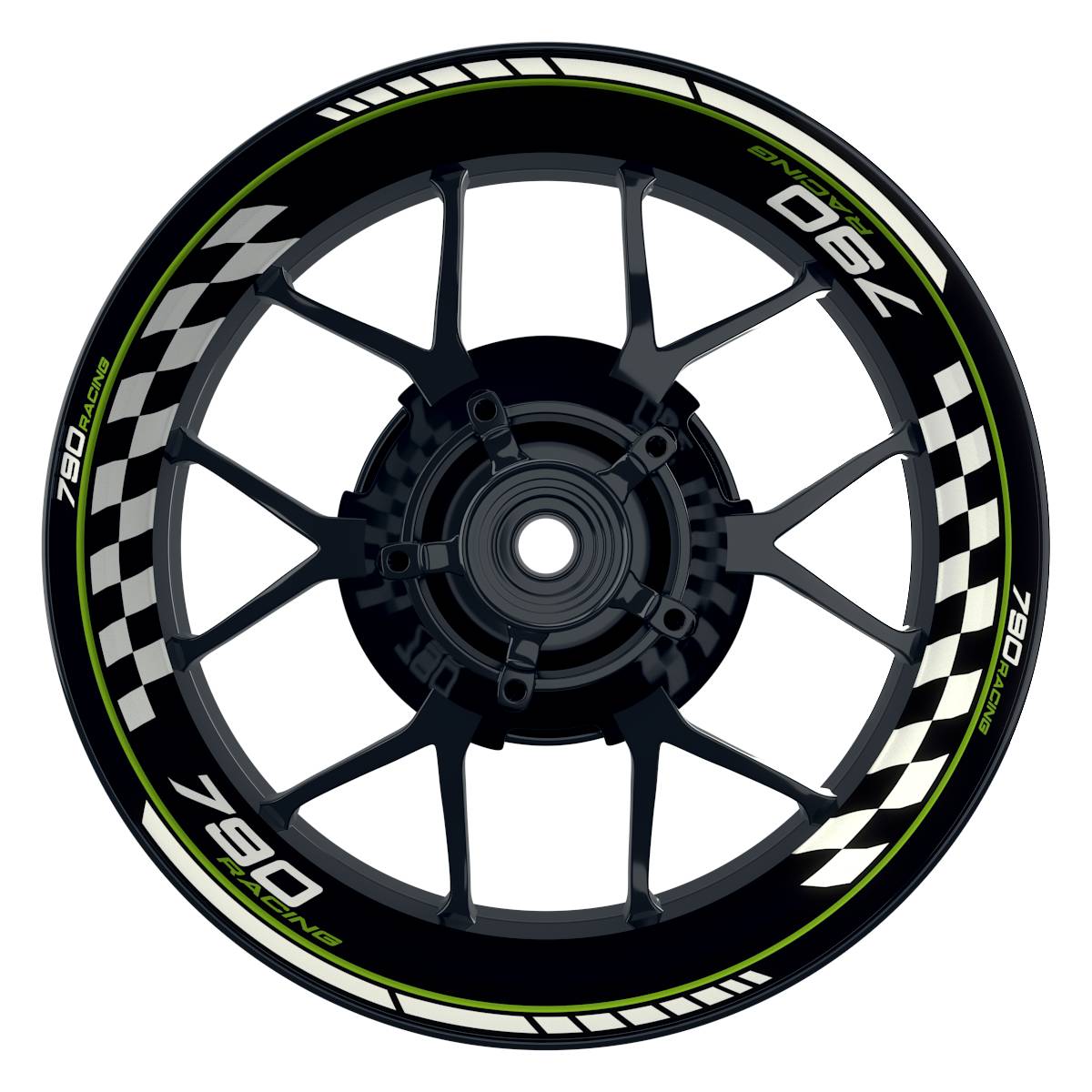 KTM 790RACING Grid schwarz gruen Wheelsticker Felgenaufkleber