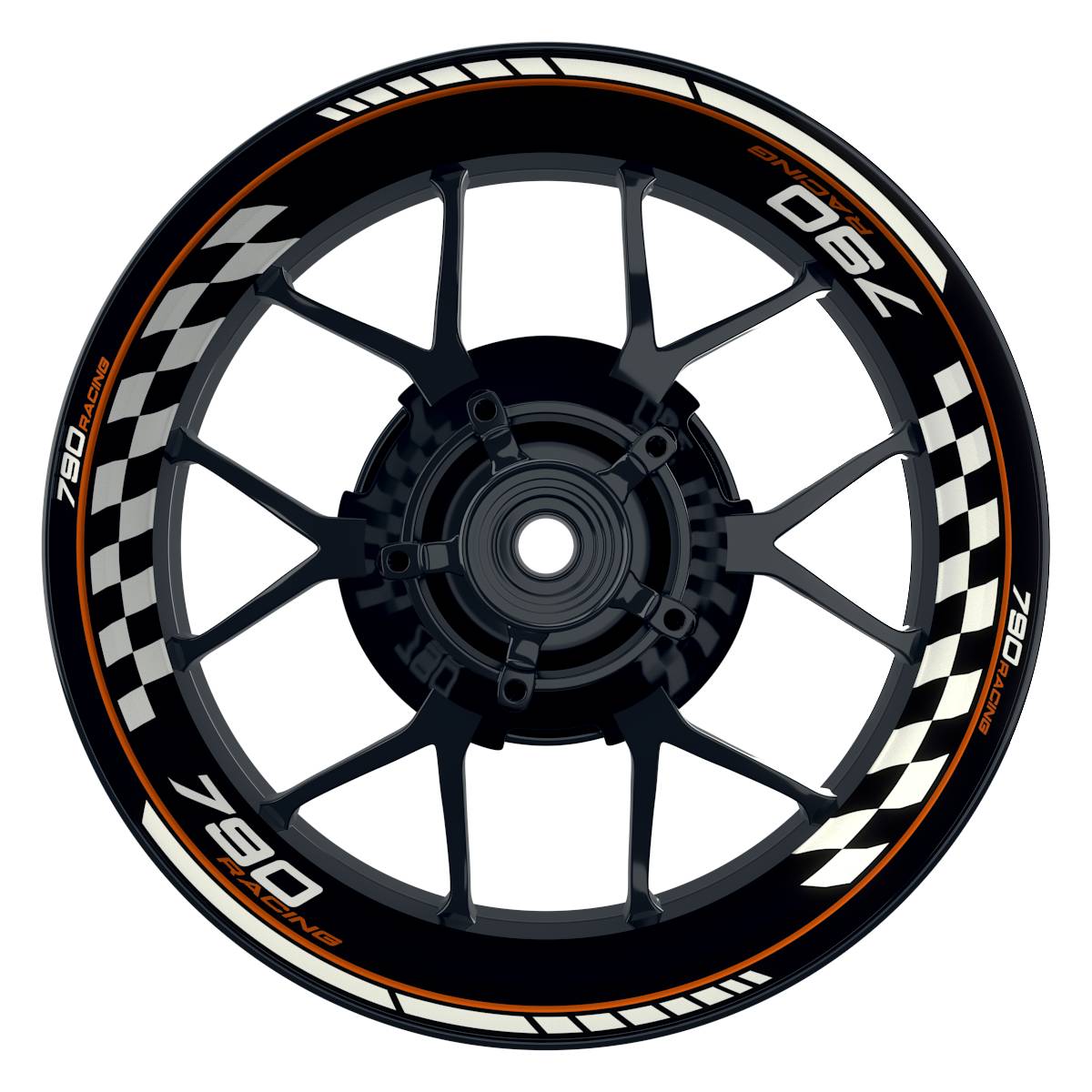 KTM 790RACING Grid schwarz orange Wheelsticker Felgenaufkleber