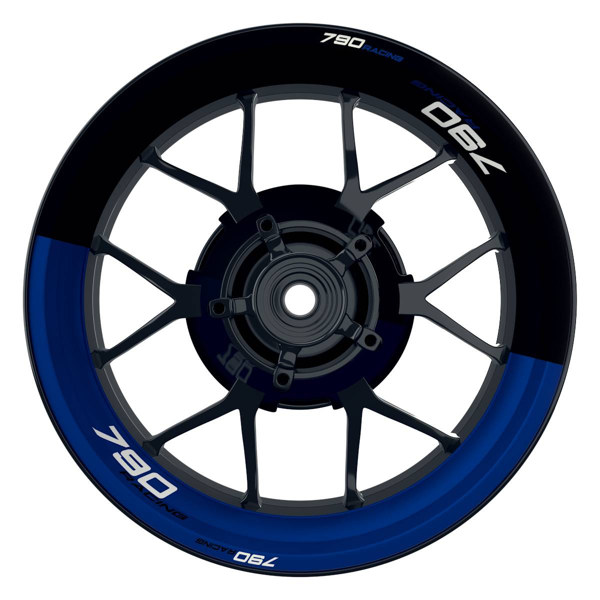 KTM 790RACING Halb halb schwarz blau Wheelsticker Felgenaufkleber