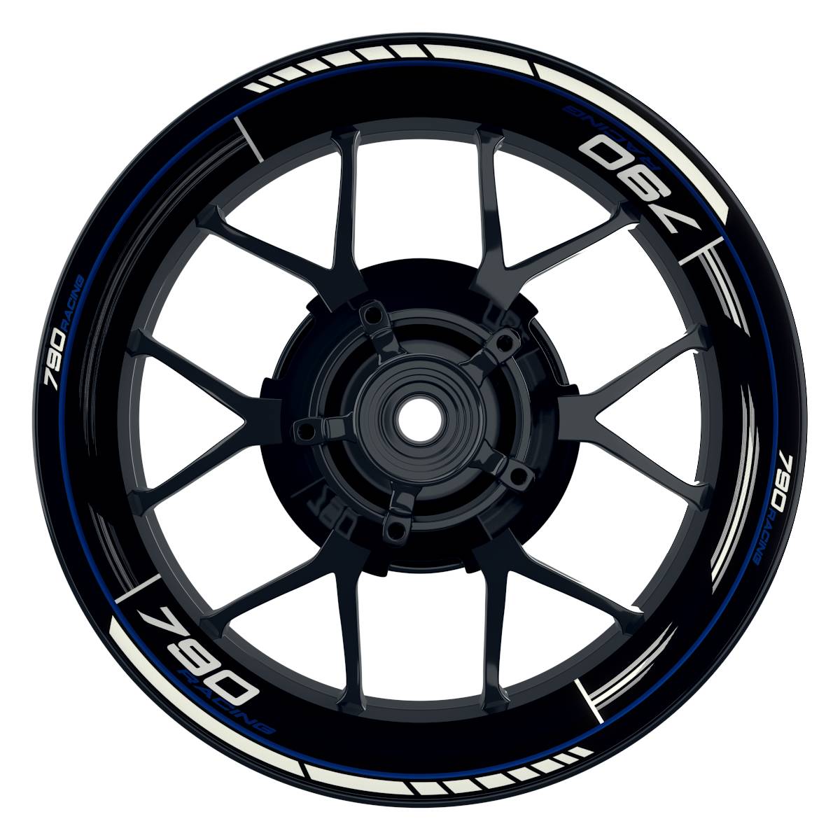 KTM 790RACING Scratched schwarz blau Wheelsticker Felgenaufkleber