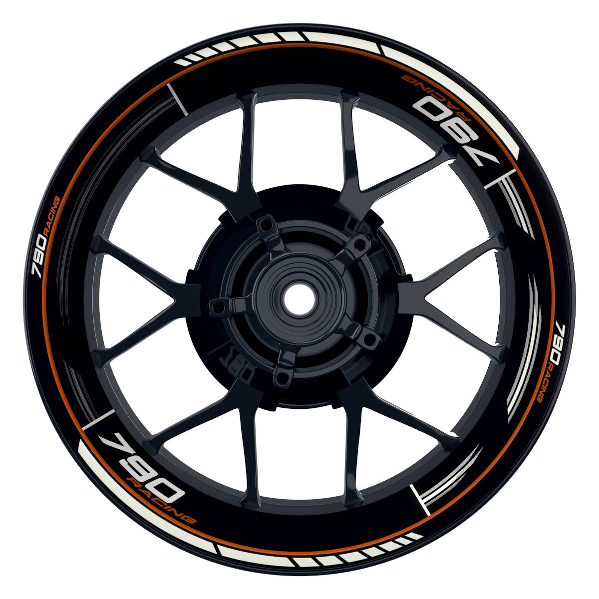 KTM 790RACING Scratched schwarz orange Wheelsticker Felgenaufkleber