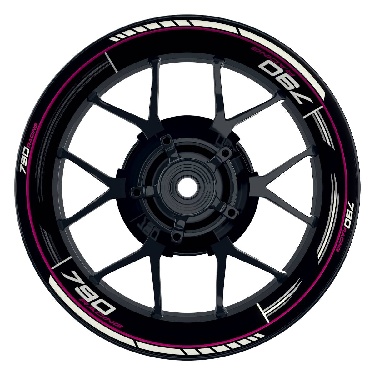 KTM 790RACING Scratched schwarz pink Wheelsticker Felgenaufkleber