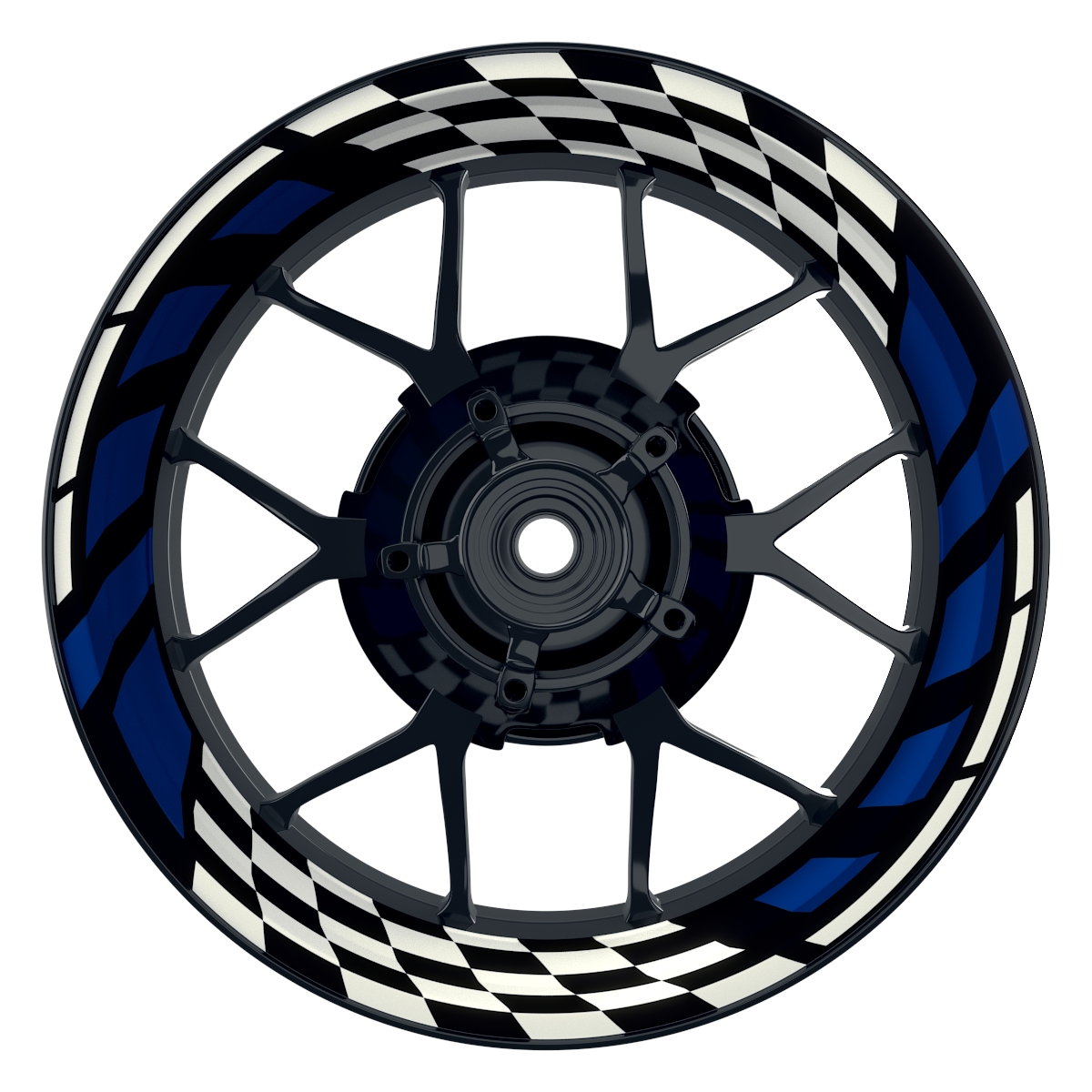 RACE schwarz blau Wheelsticker Felgenaufkleber