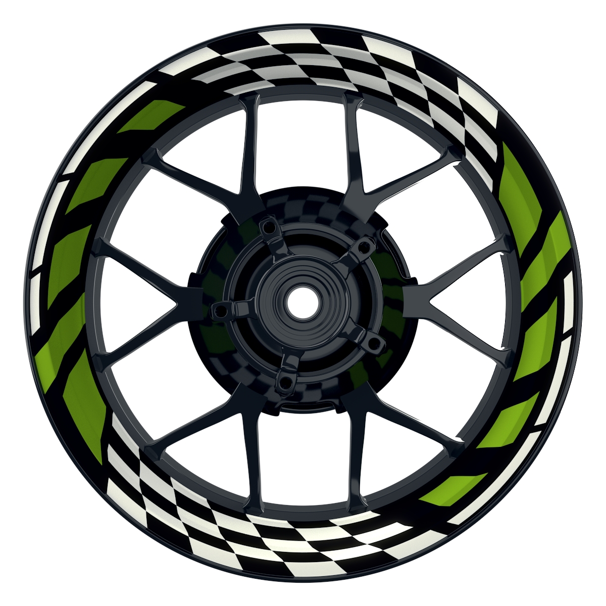 RACE schwarz gruen Wheelsticker Felgenaufkleber