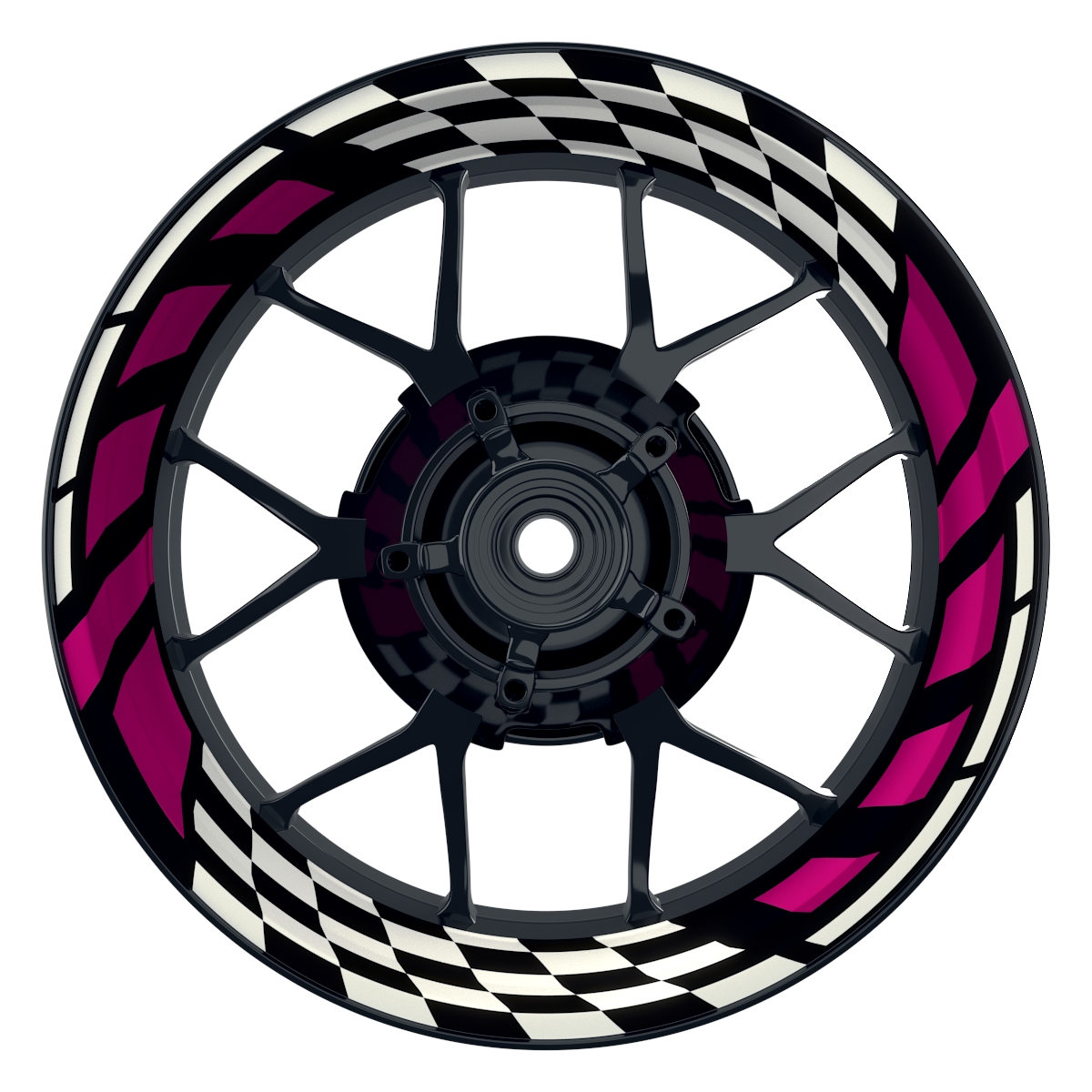 RACE schwarz pink Wheelsticker Felgenaufkleber