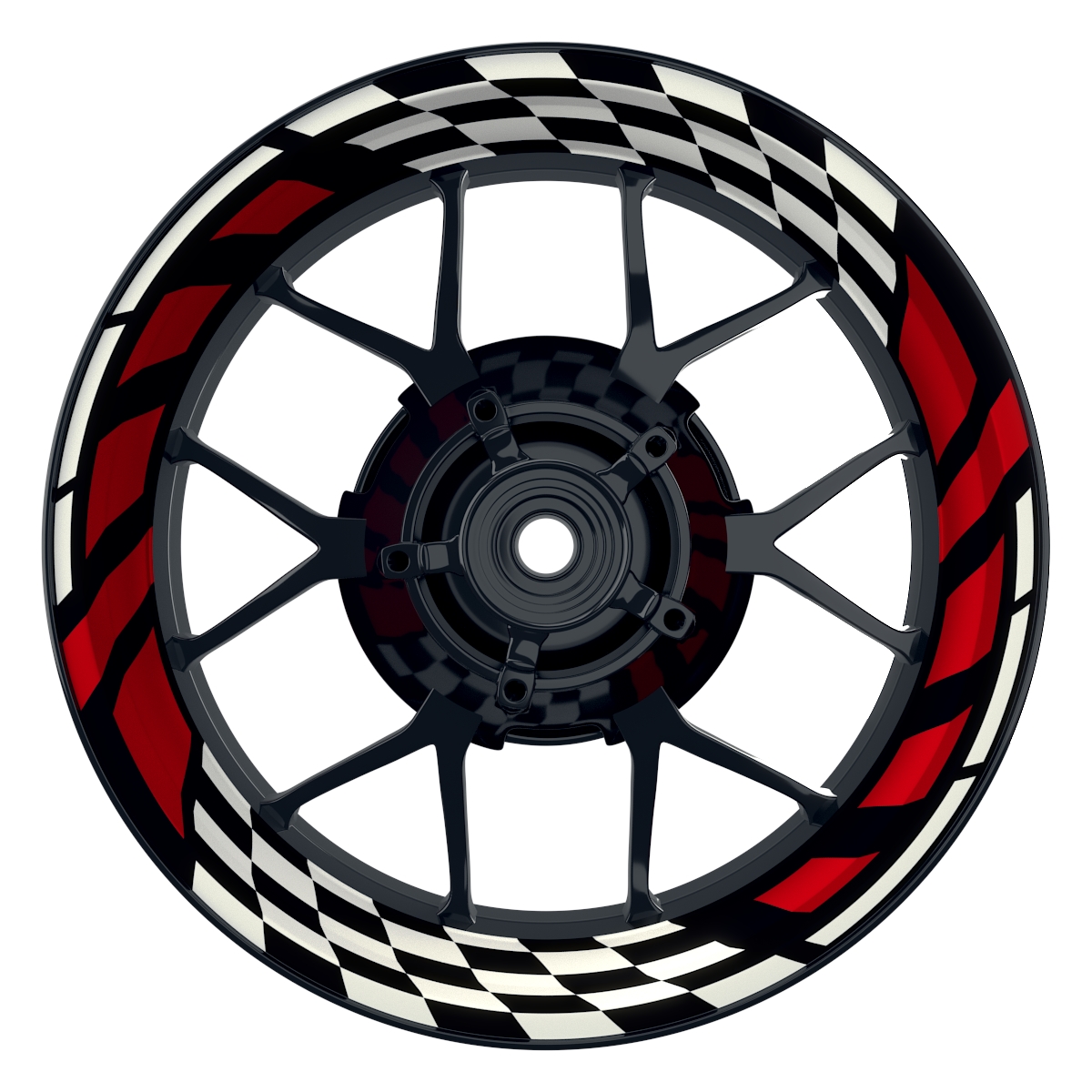 RACE schwarz rot Wheelsticker Felgenaufkleber