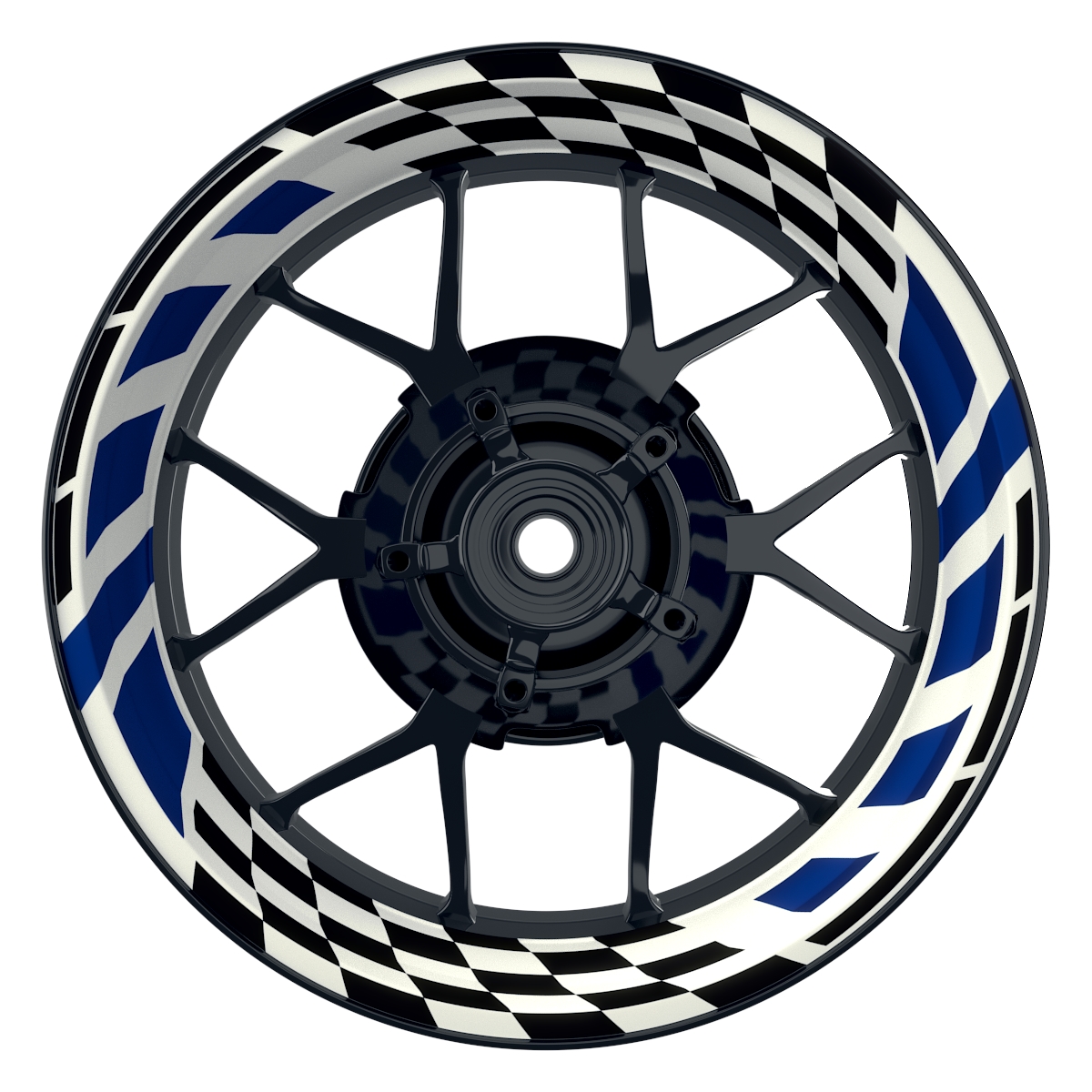 RACE weiss blau Wheelsticker Felgenaufkleber