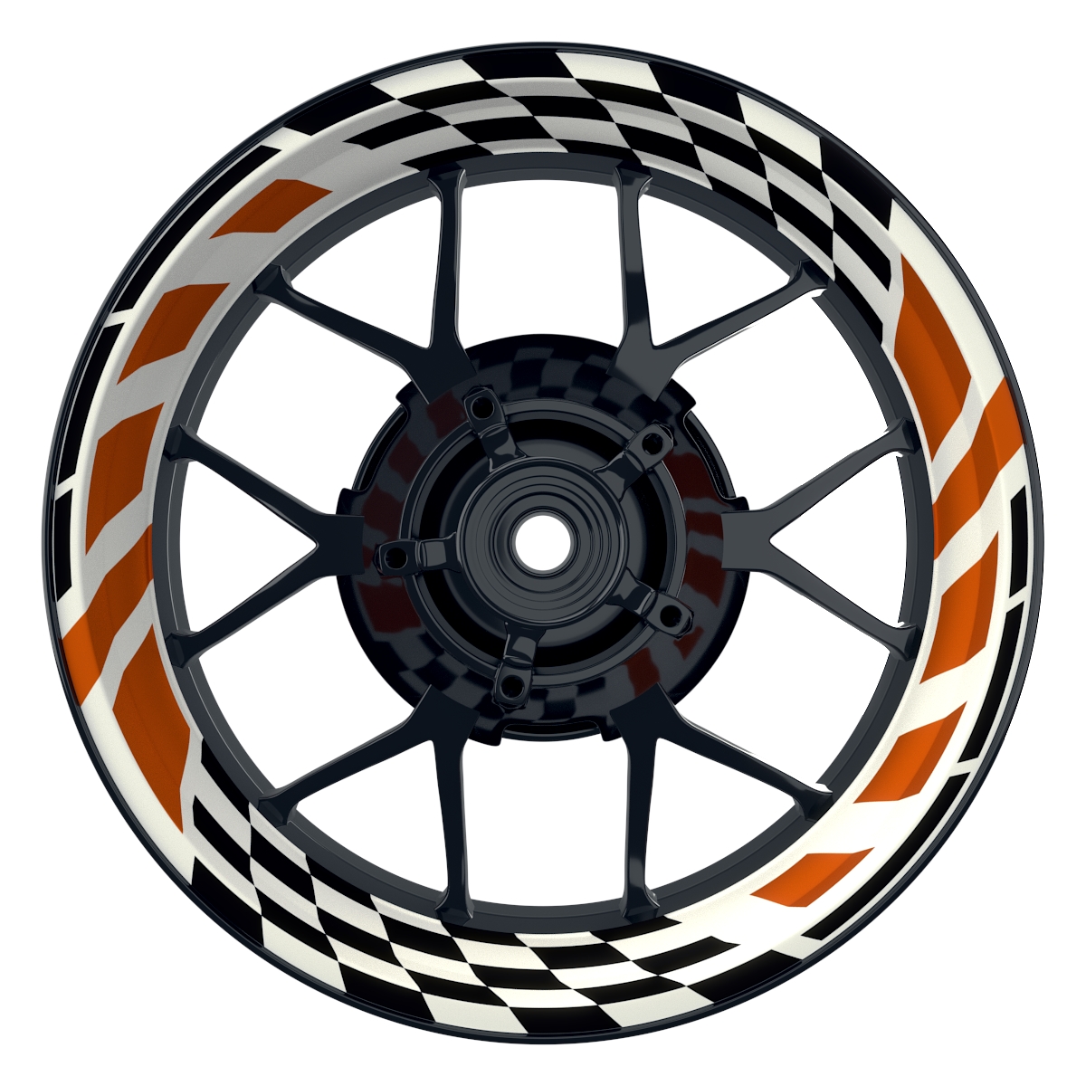 RACE weiss orange Wheelsticker Felgenaufkleber