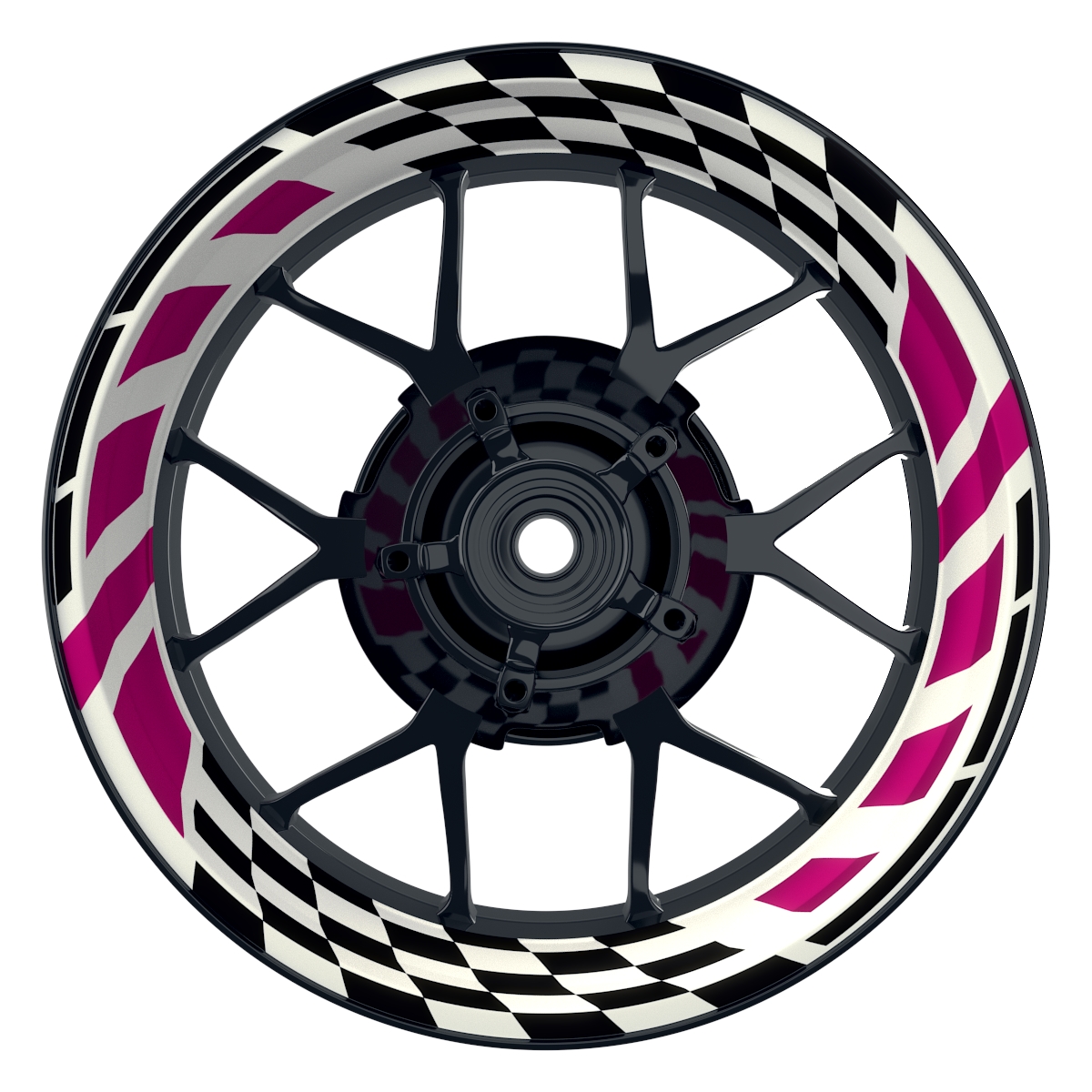 RACE weiss pink Wheelsticker Felgenaufkleber