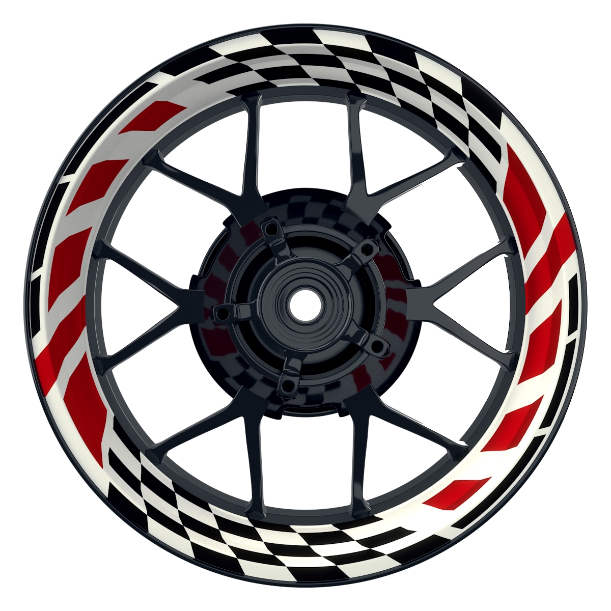 RACE weiss rot Wheelsticker Felgenaufkleber