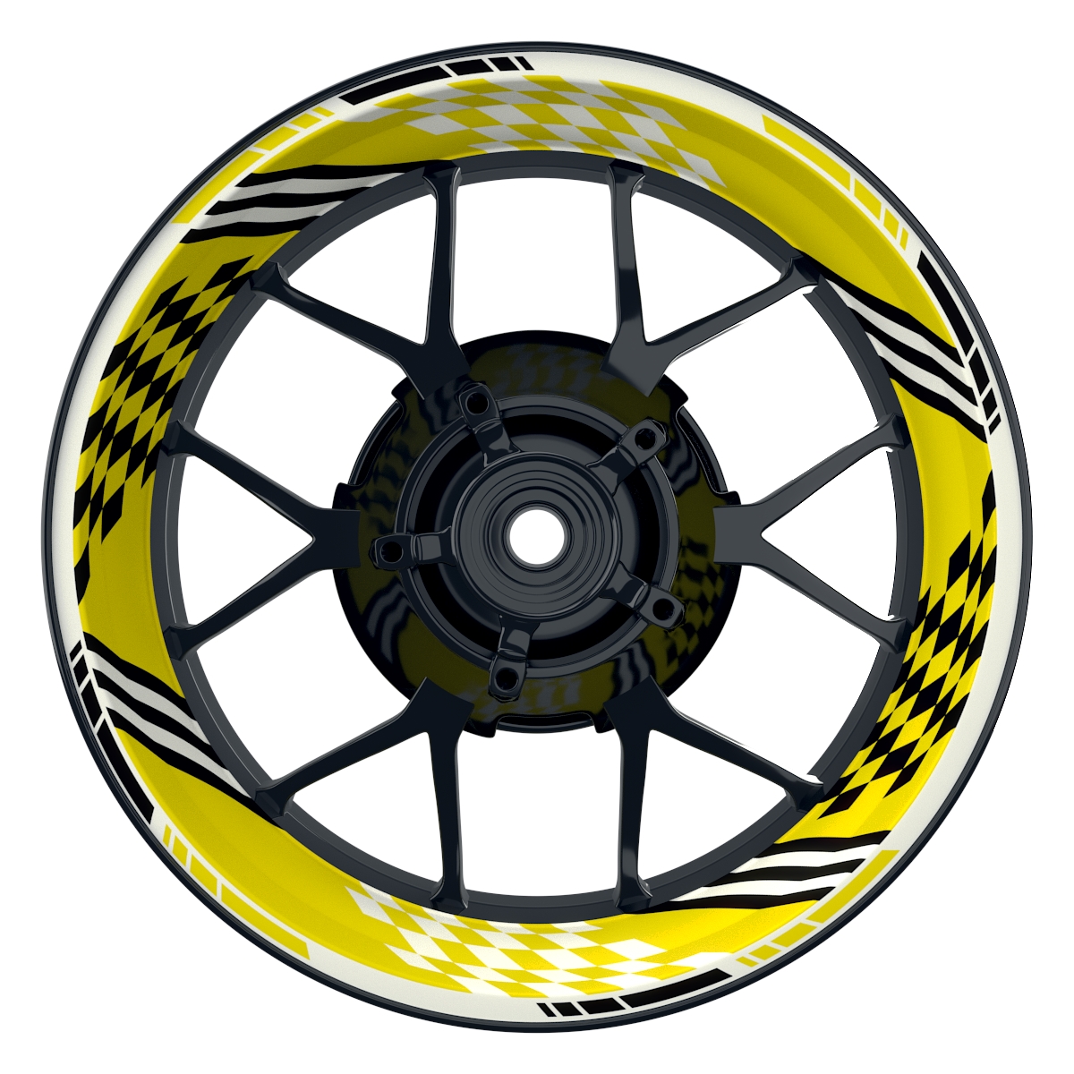 RACING V4 gelb Wheelsticker Felgenaufkleber