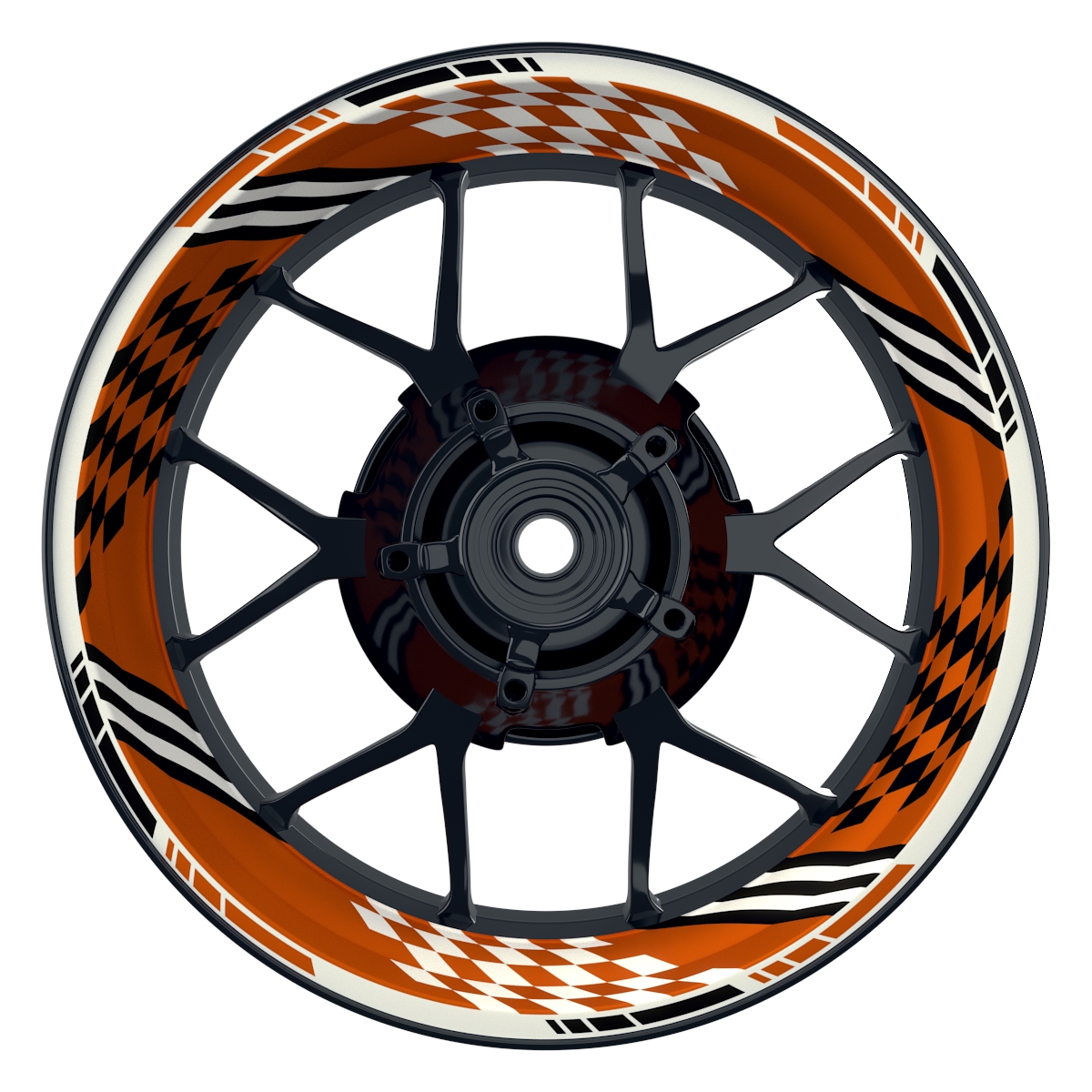 RACING V4 orange Wheelsticker Felgenaufkleber